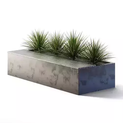Planter Bench Low-poly 3D model