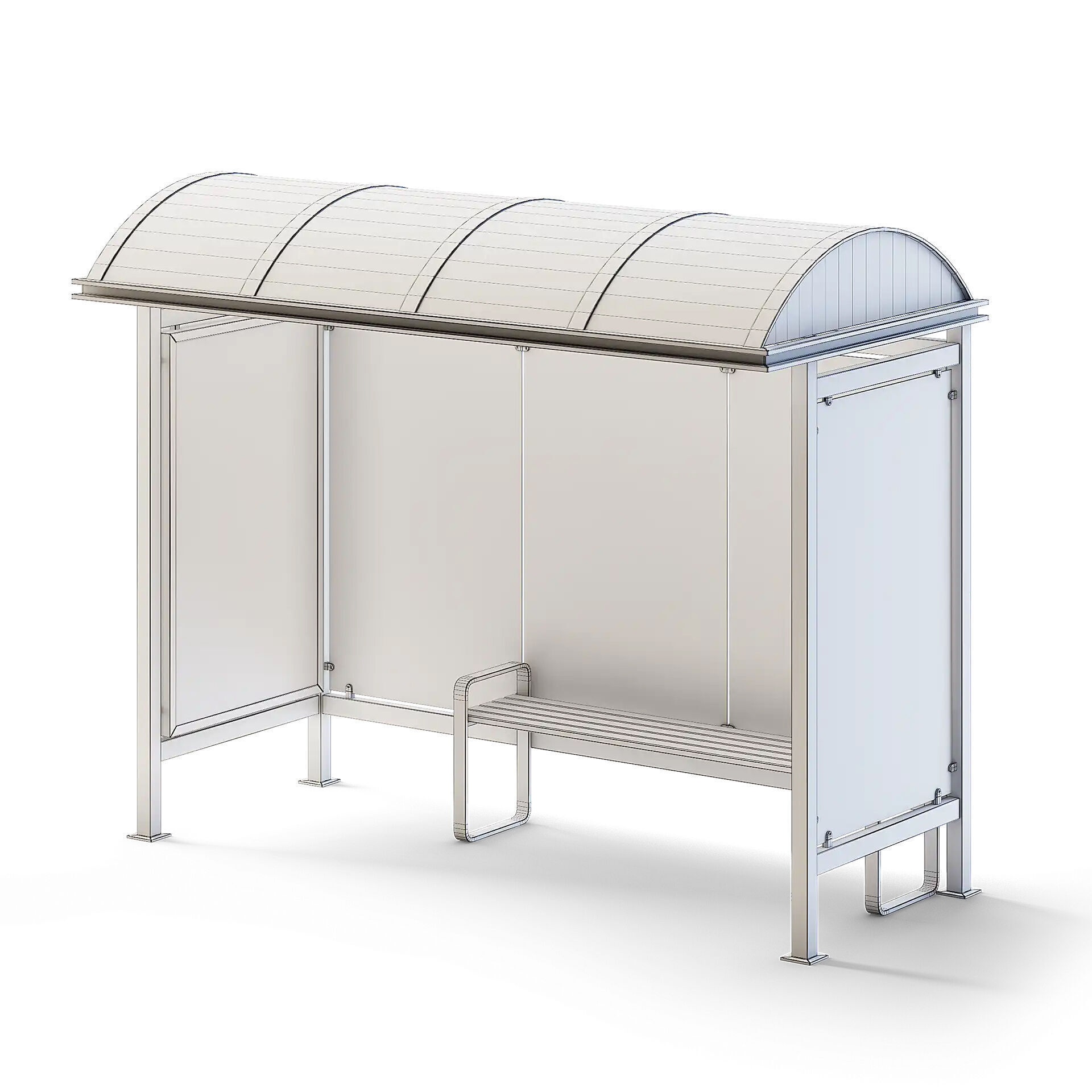 Bus Stop Low-poly 3D model_3