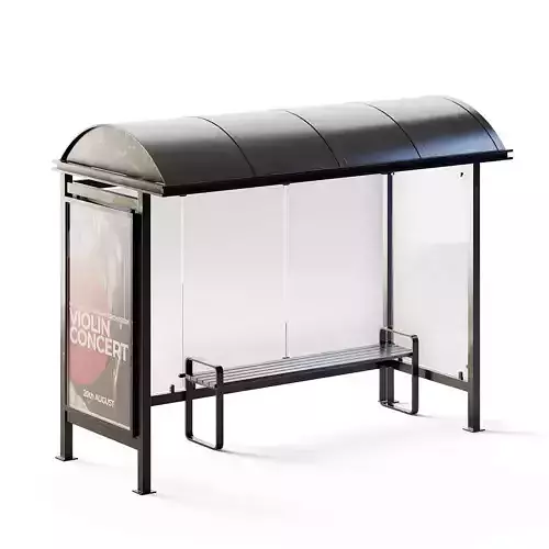Bus Stop Low-poly 3D model