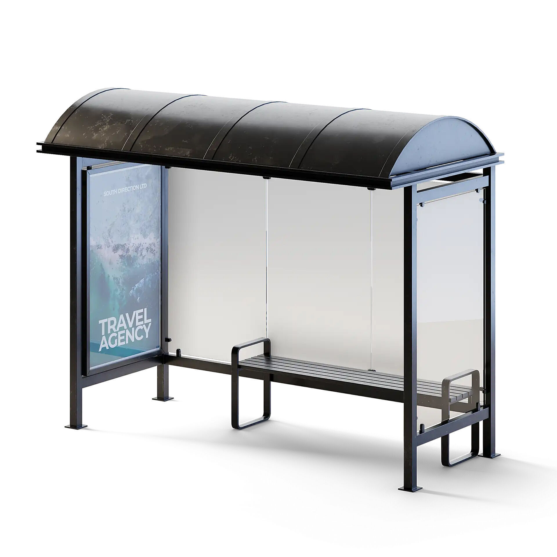 Bus Stop Low-poly 3D model_2