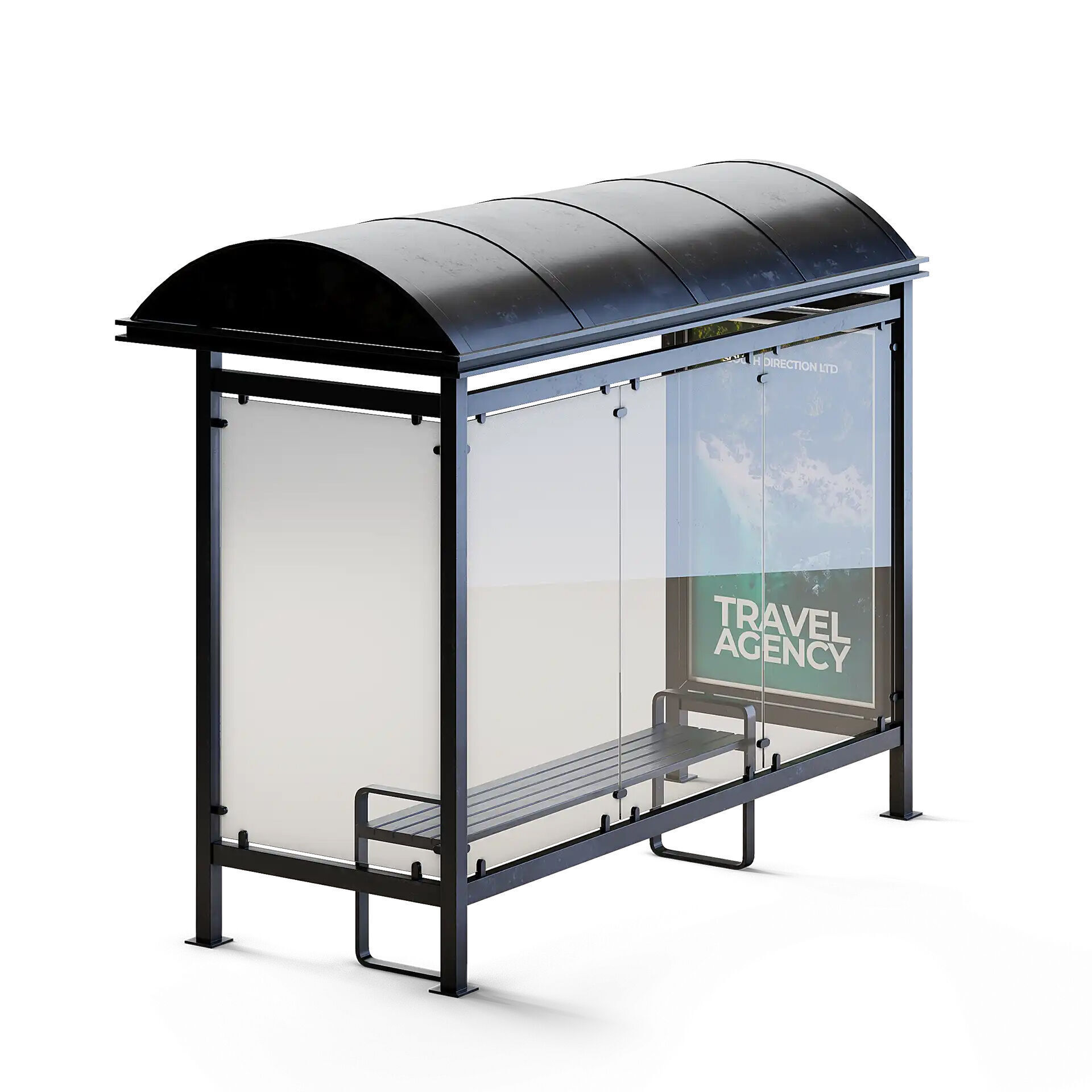 Bus Stop Low-poly 3D model_6