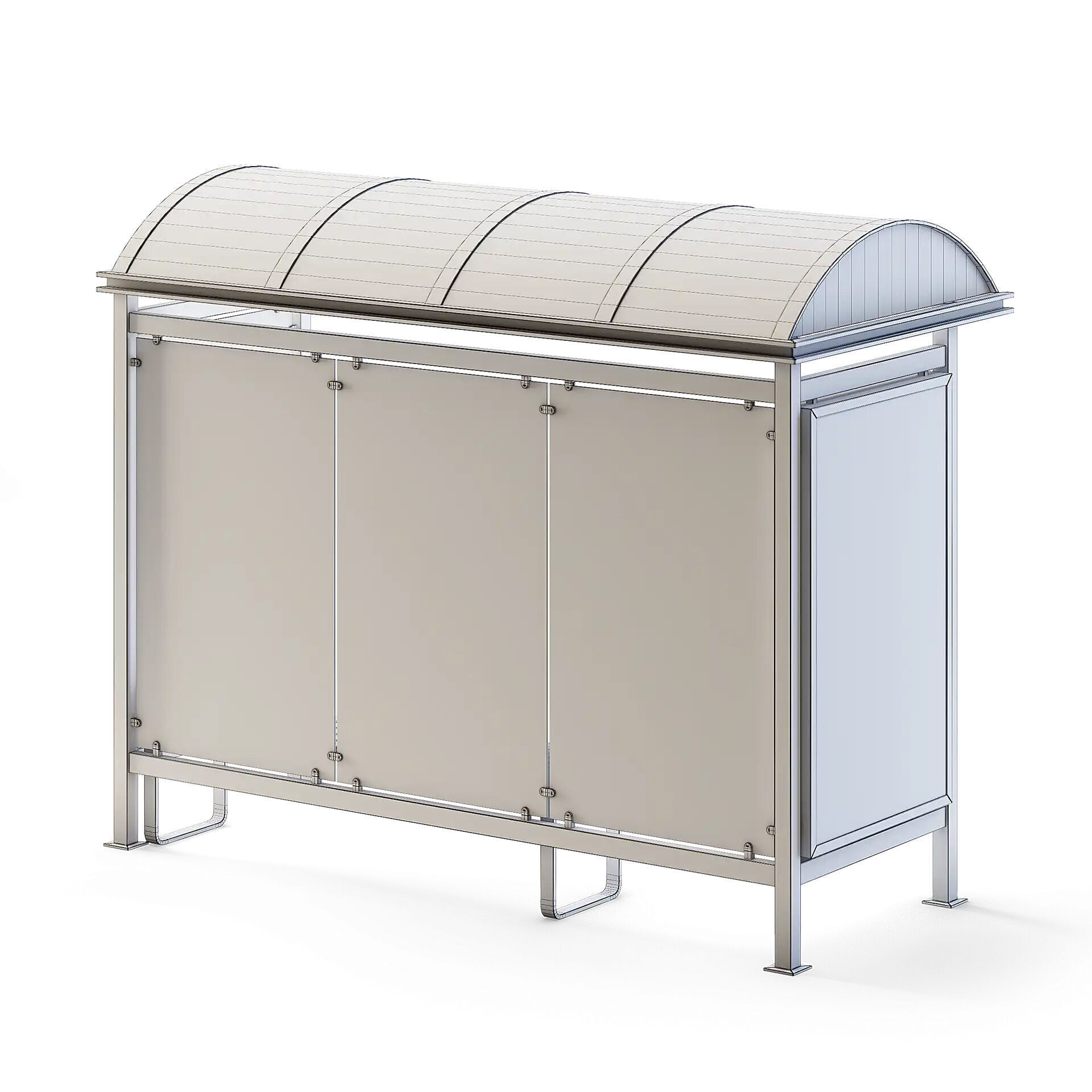 Bus Stop Low-poly 3D model_5