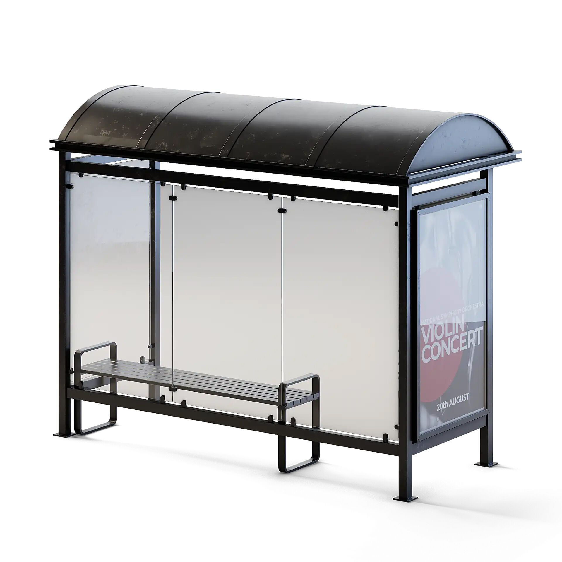 Bus Stop Low-poly 3D model_4