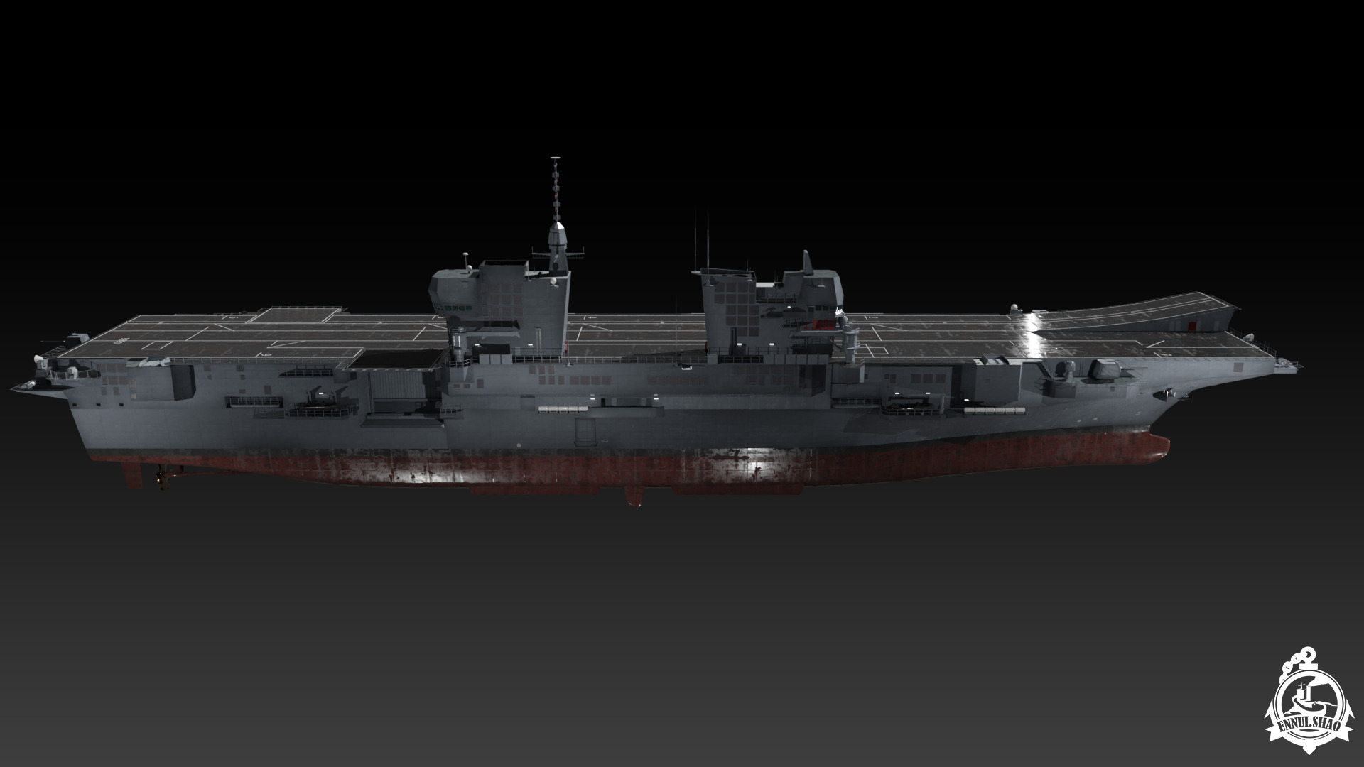 ITS Trieste aircraft carrier Low-poly 3D model_3