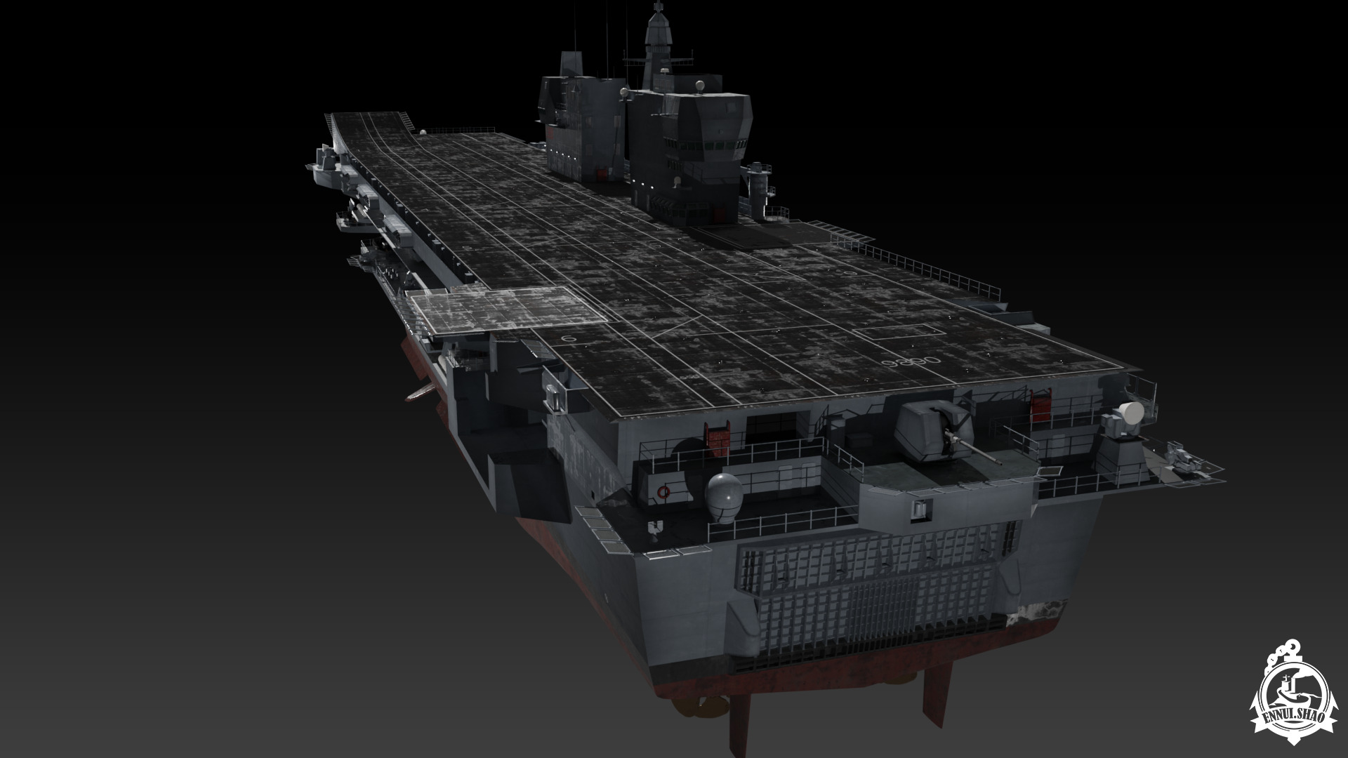 ITS Trieste aircraft carrier Low-poly 3D model_14