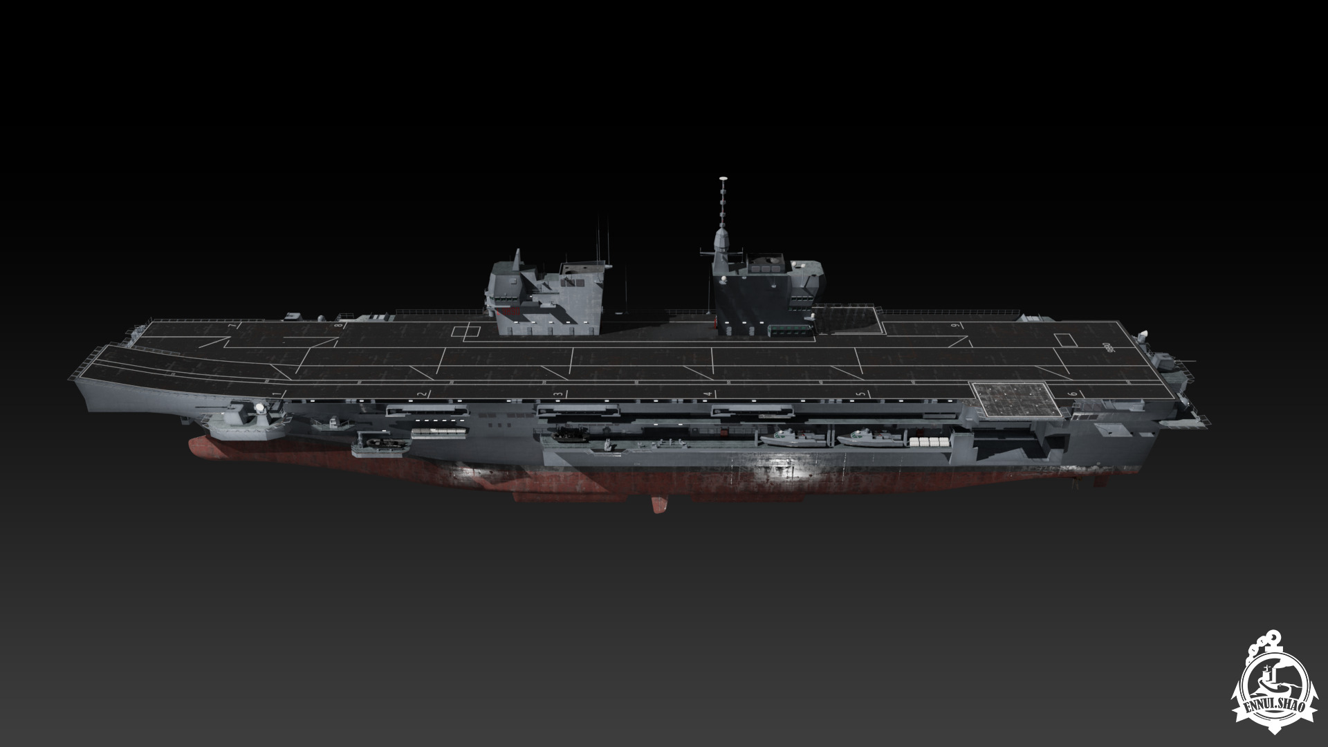 ITS Trieste aircraft carrier Low-poly 3D model_6