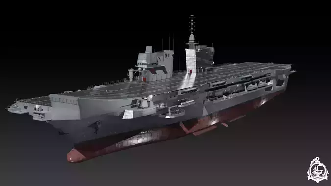 ITS Trieste aircraft carrier Low-poly 3D model