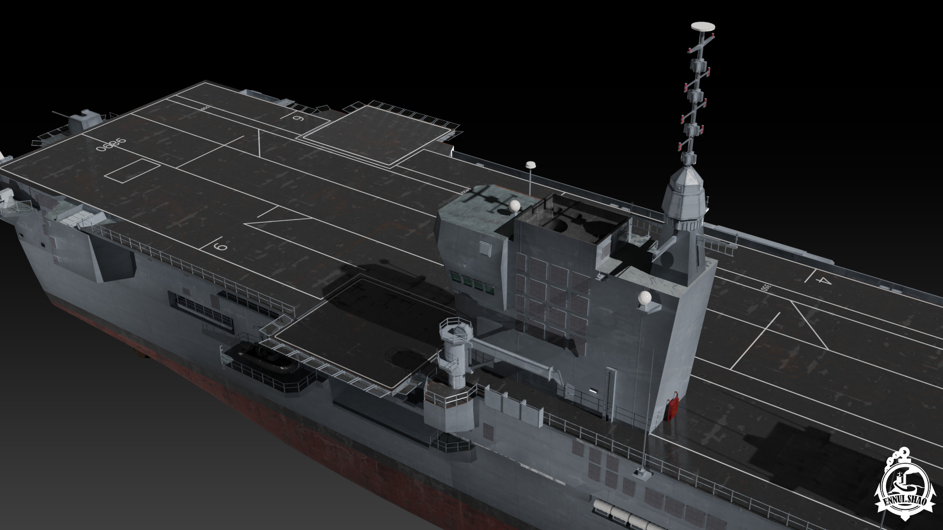 ITS Trieste aircraft carrier Low-poly 3D model_11