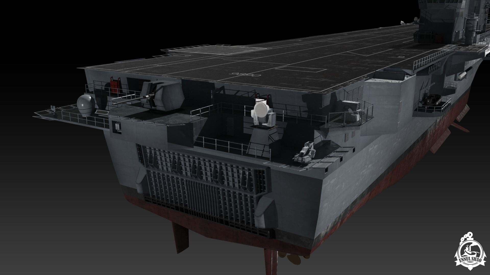 ITS Trieste aircraft carrier Low-poly 3D model_13