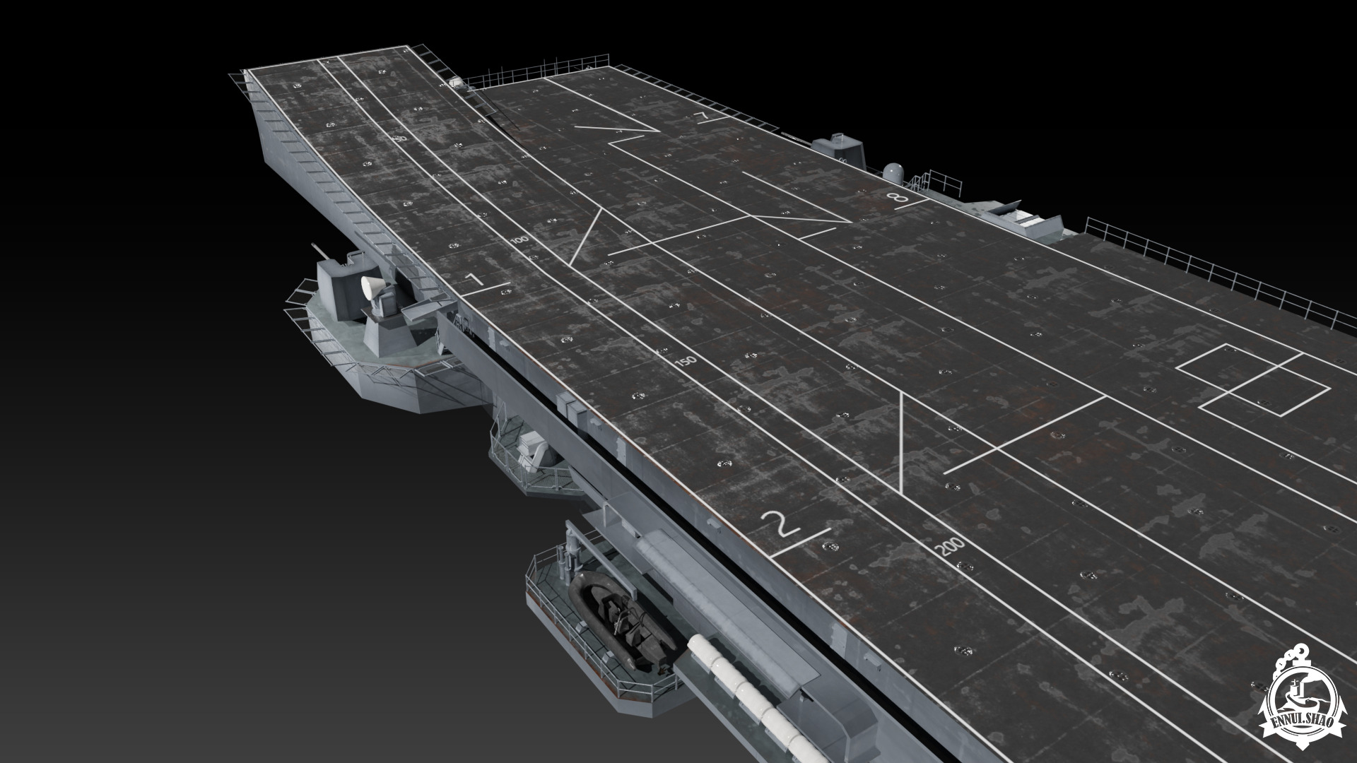 ITS Trieste aircraft carrier Low-poly 3D model_16
