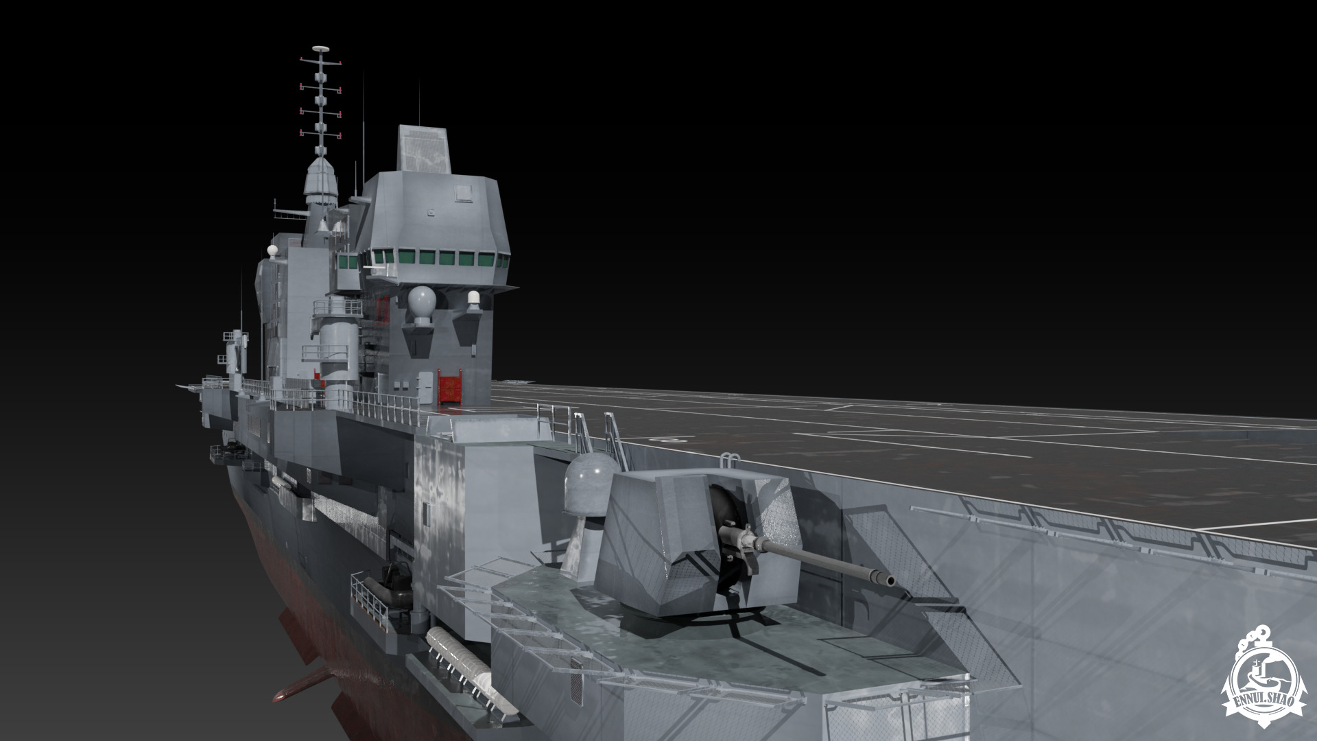 ITS Trieste aircraft carrier Low-poly 3D model_9