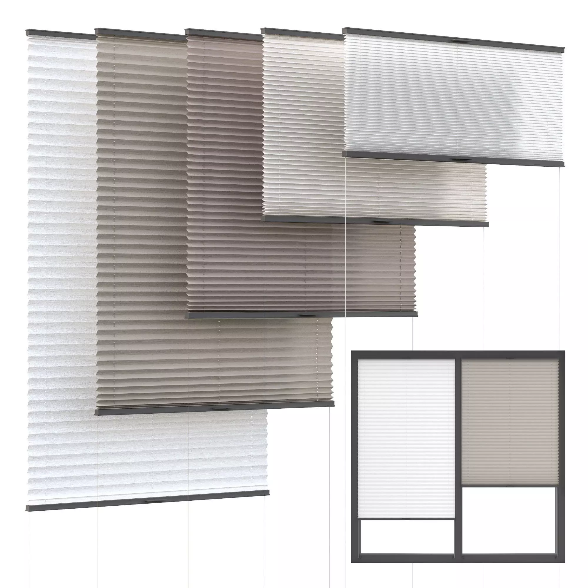 Pleated blind 3D model