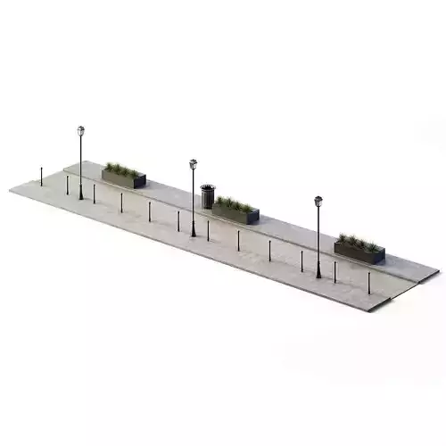 Path Set 6m x 24m Low-poly 3D model