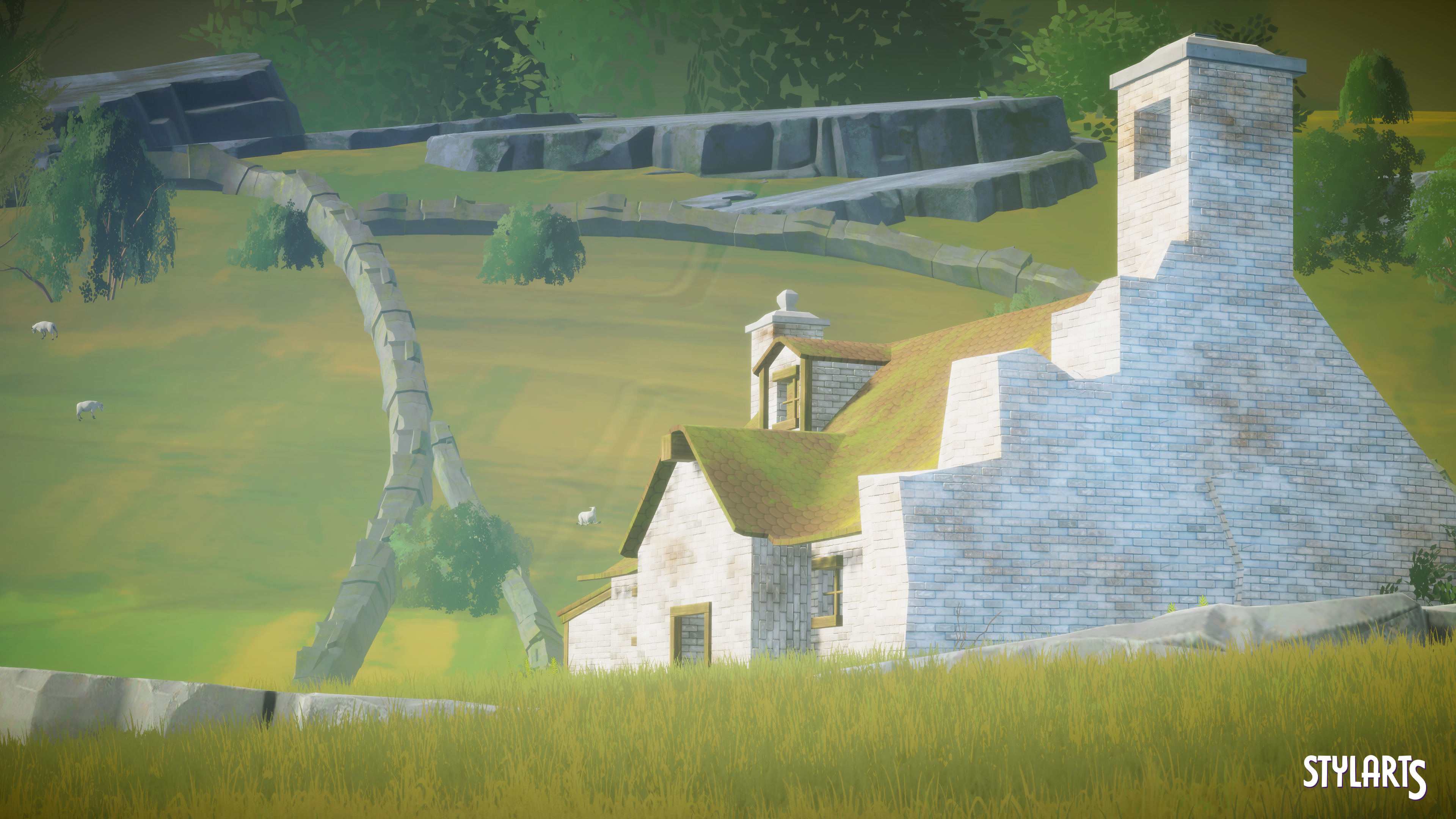 Stylized Countryside Low-poly 3D model_7