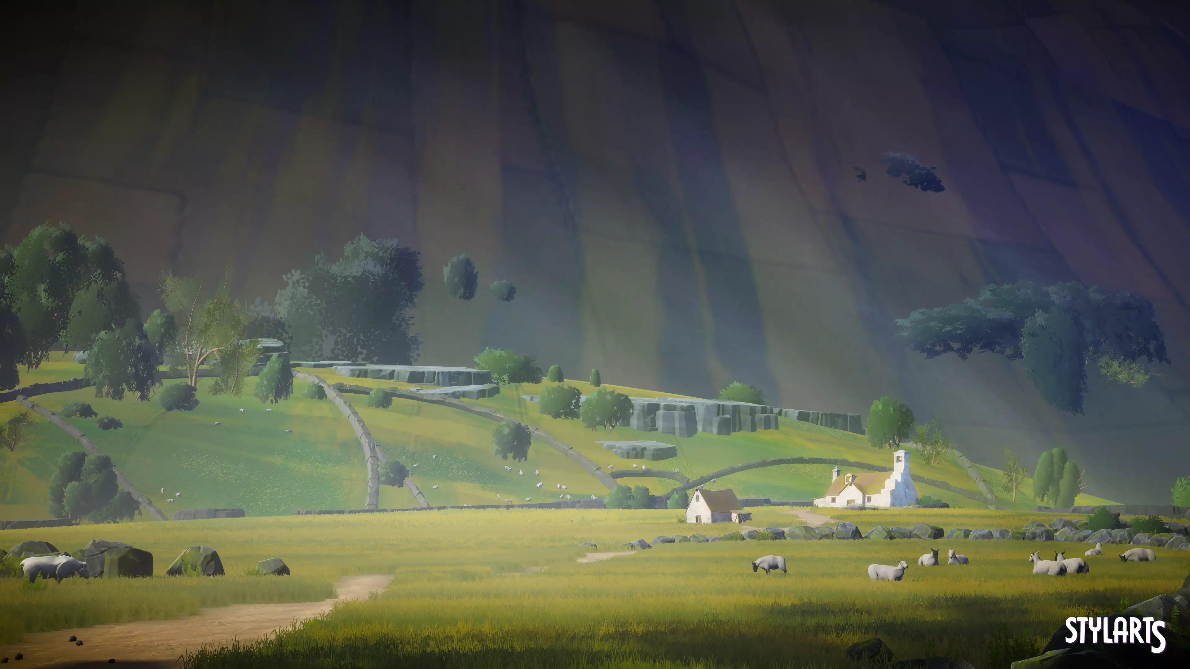 Stylized Countryside Low-poly 3D model_0