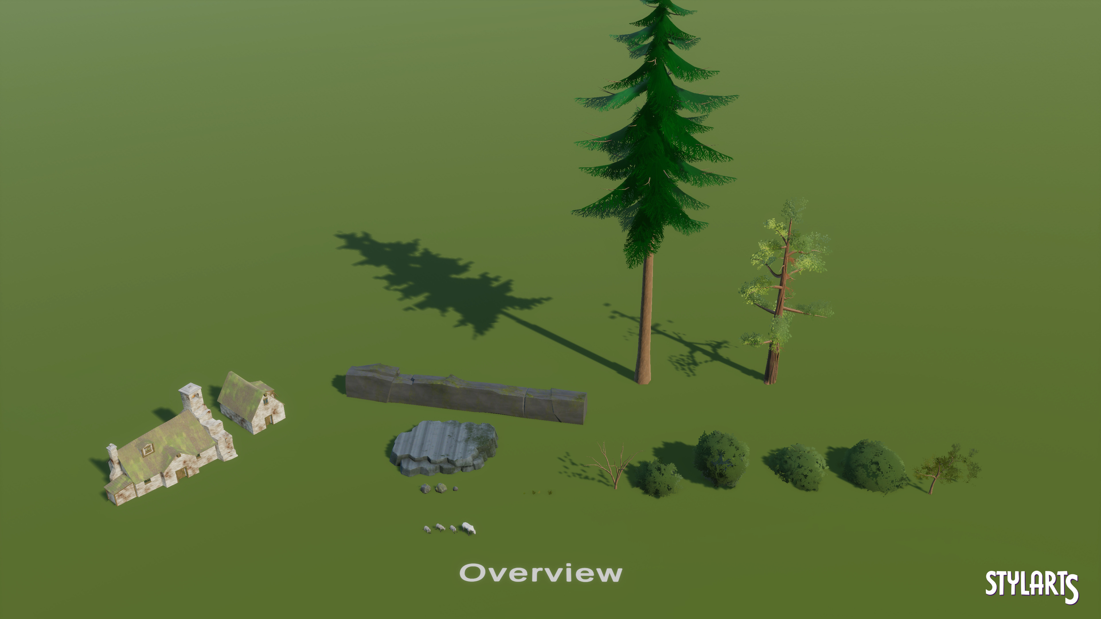 Stylized Countryside Low-poly 3D model_9