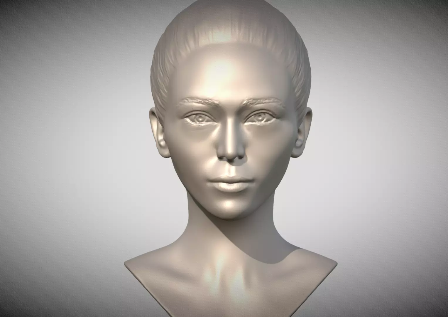 Attractive asian woman bust 3D print model