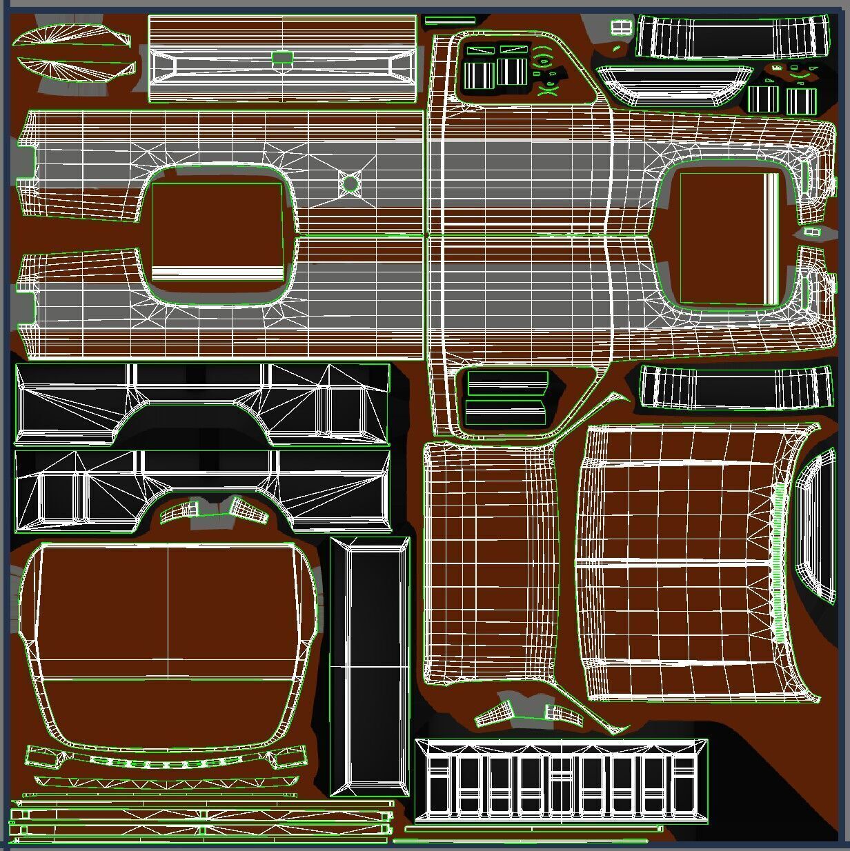 4x4 american pickup truck Low-poly 3D model_42