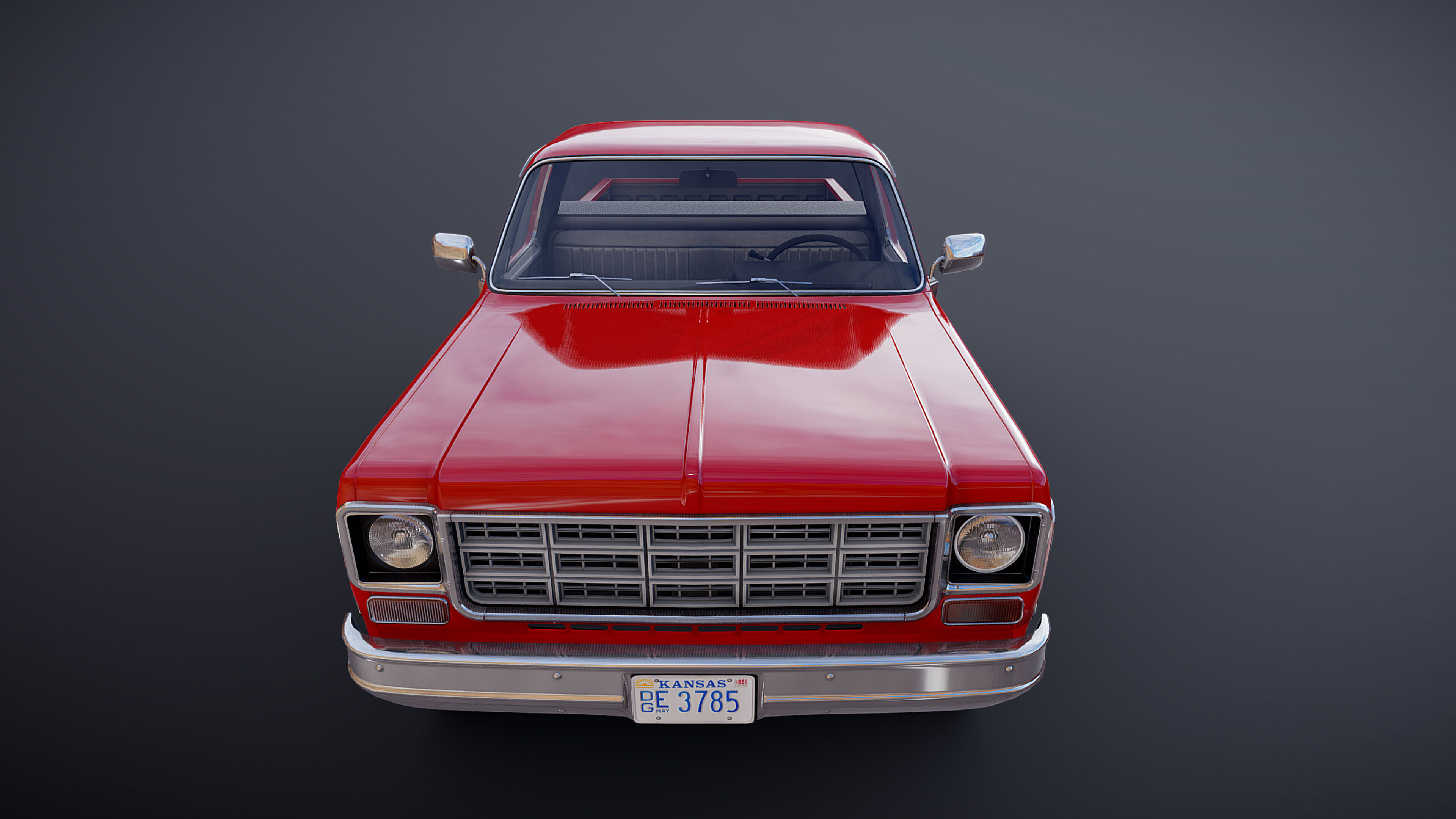 4x4 american pickup truck Low-poly 3D model_22