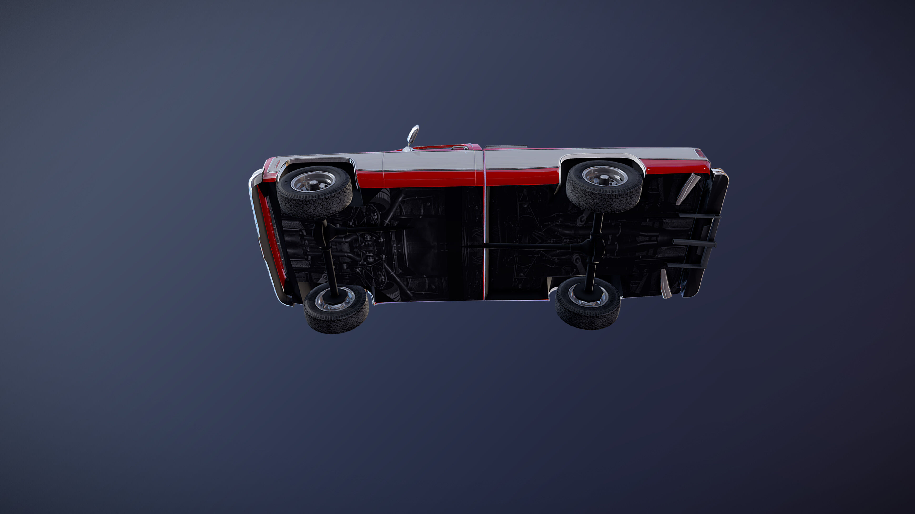 4x4 american pickup truck Low-poly 3D model_23