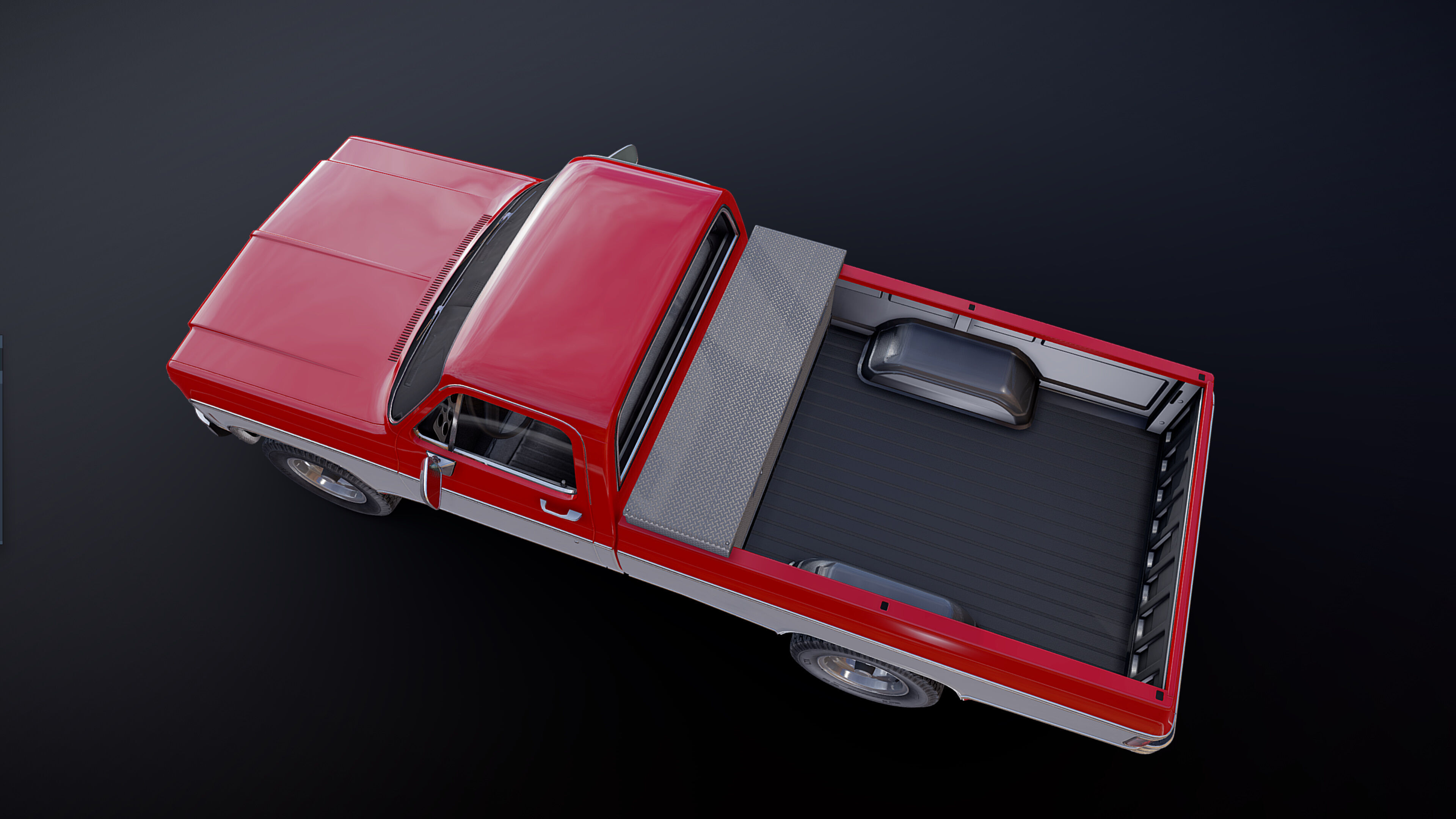 4x4 american pickup truck Low-poly 3D model_25