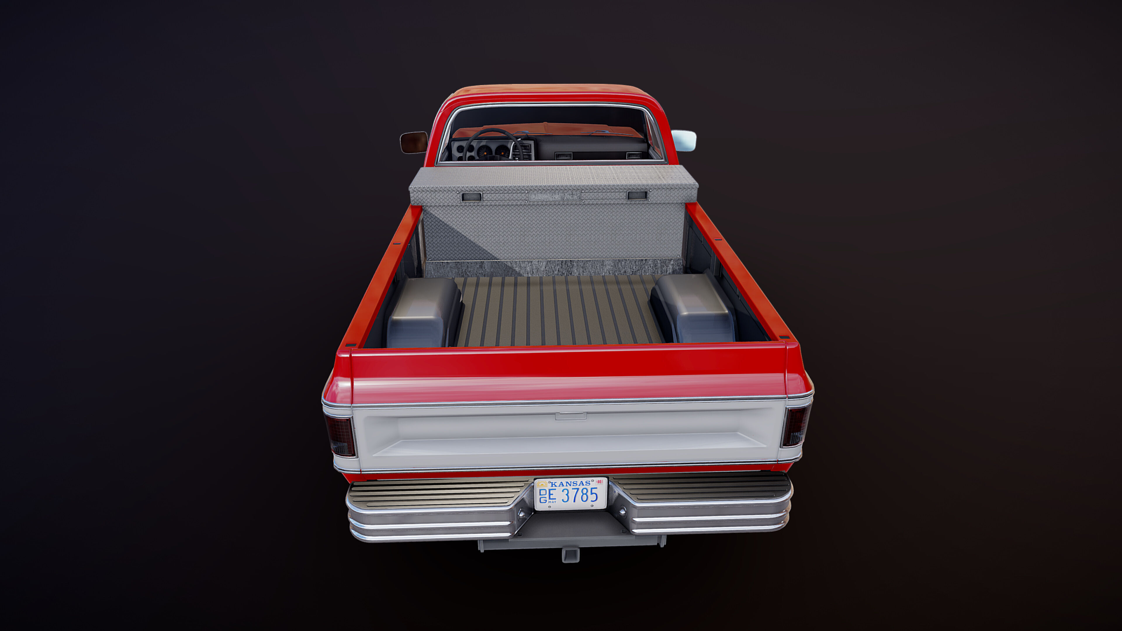 4x4 american pickup truck Low-poly 3D model_26