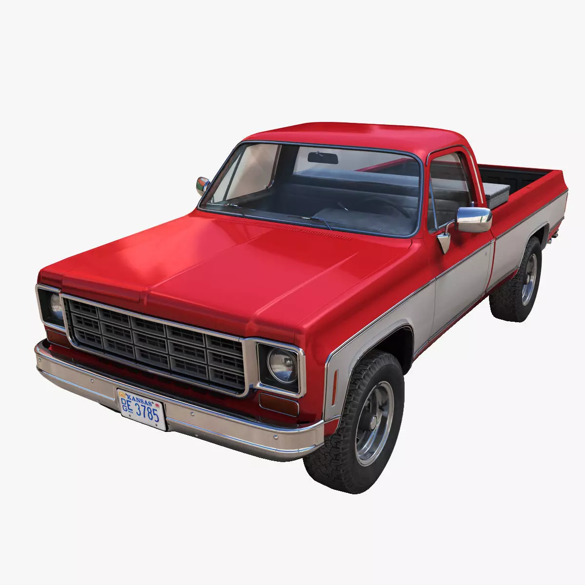 4x4 american pickup truck Low-poly 3D model_0