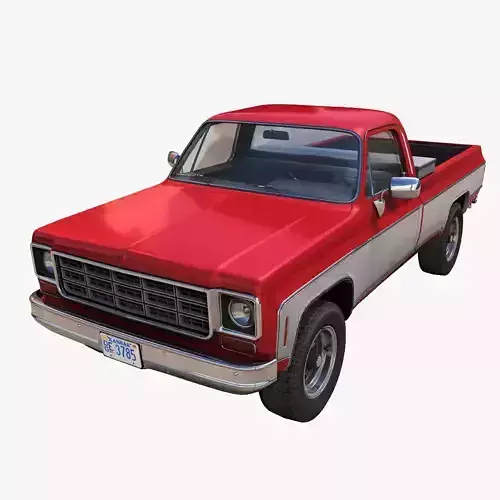 4x4 american pickup truck Low-poly 3D model