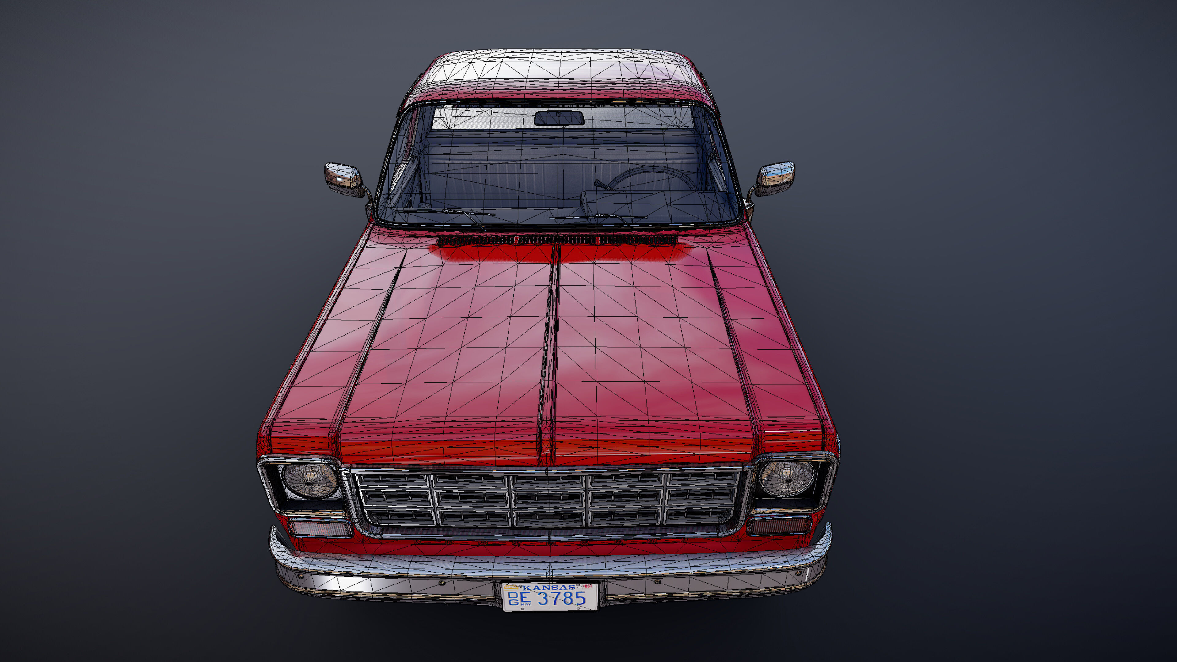 4x4 american pickup truck Low-poly 3D model_28