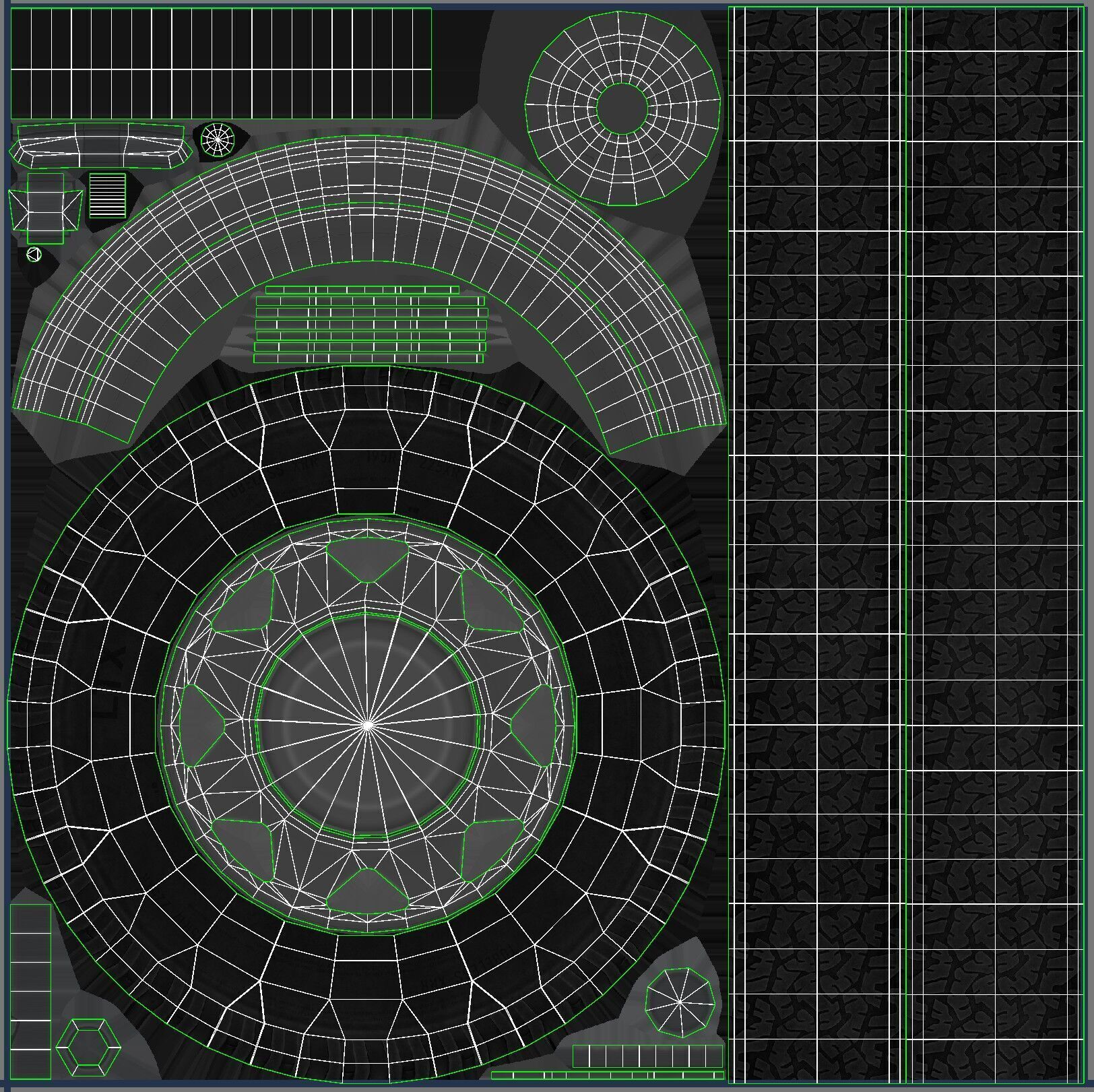 4x4 american pickup truck Low-poly 3D model_46