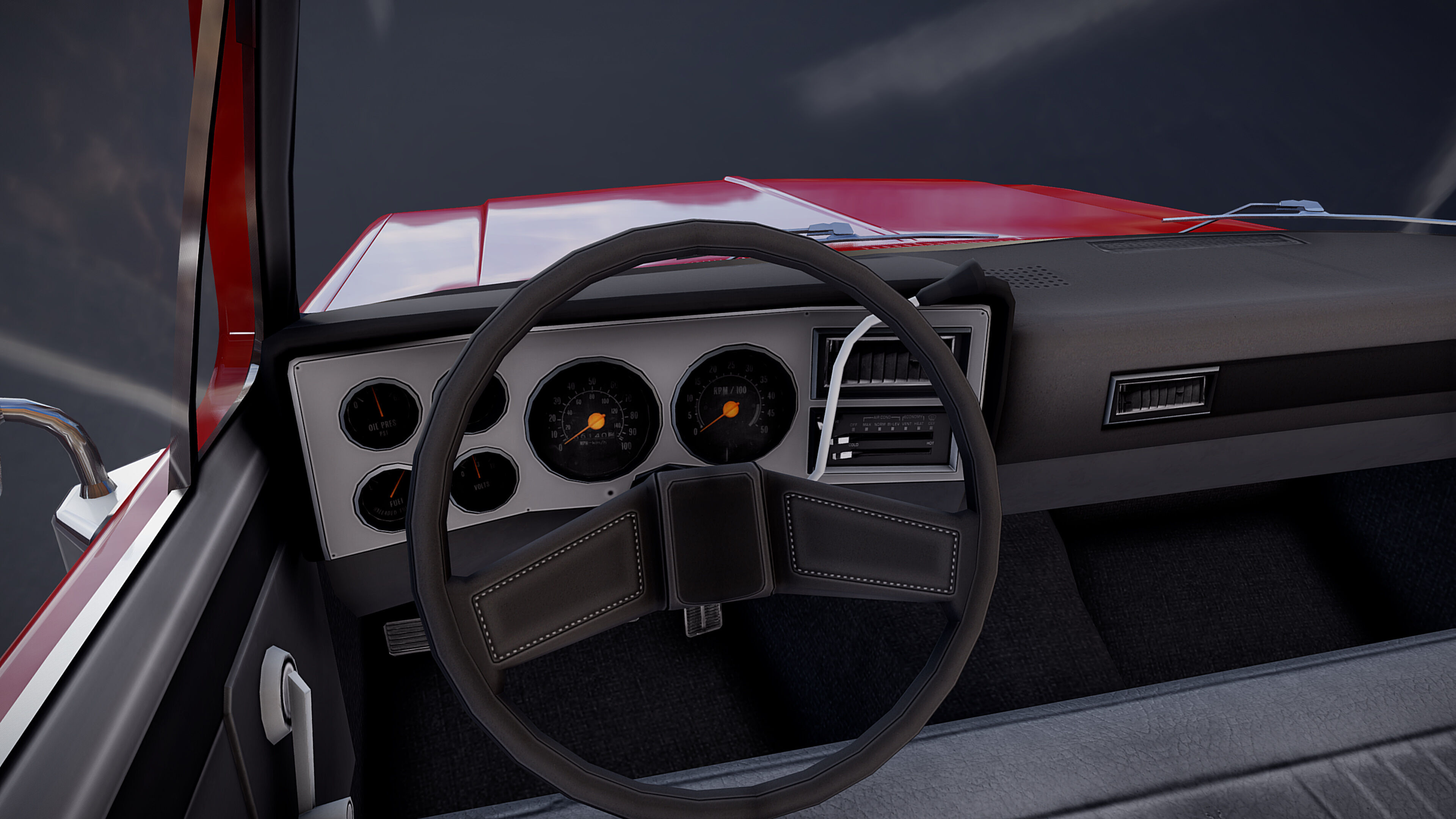 4x4 american pickup truck Low-poly 3D model_24