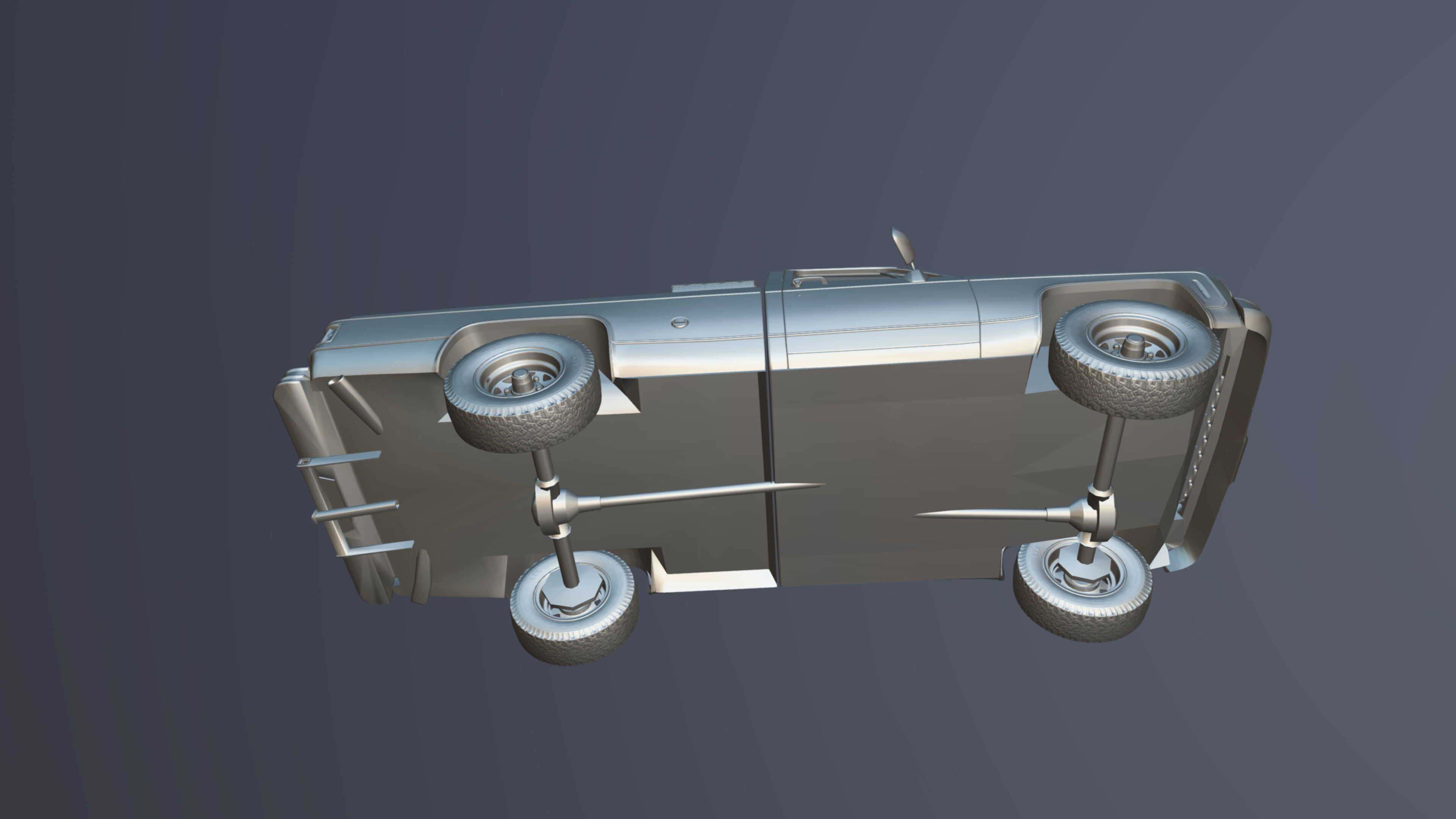 4x4 american pickup truck Low-poly 3D model_32