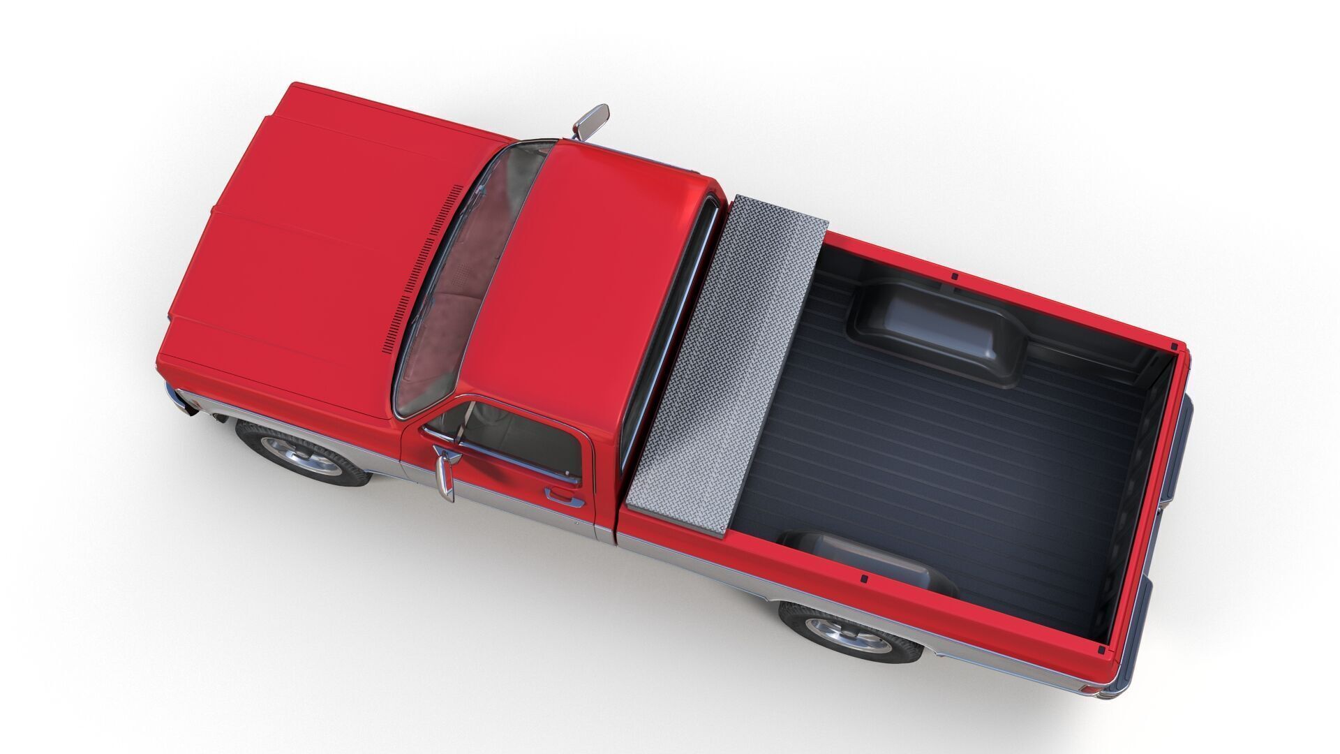 4x4 american pickup truck Low-poly 3D model_6