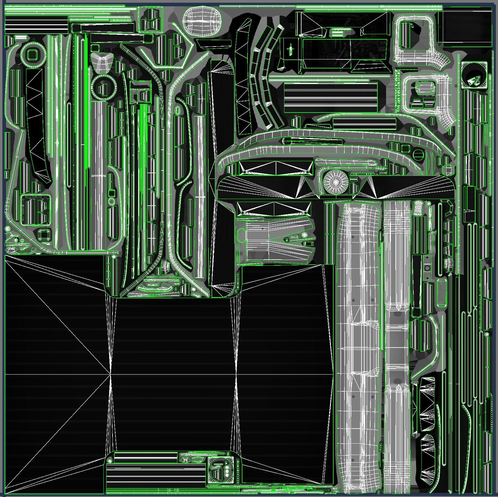 4x4 american pickup truck Low-poly 3D model_43