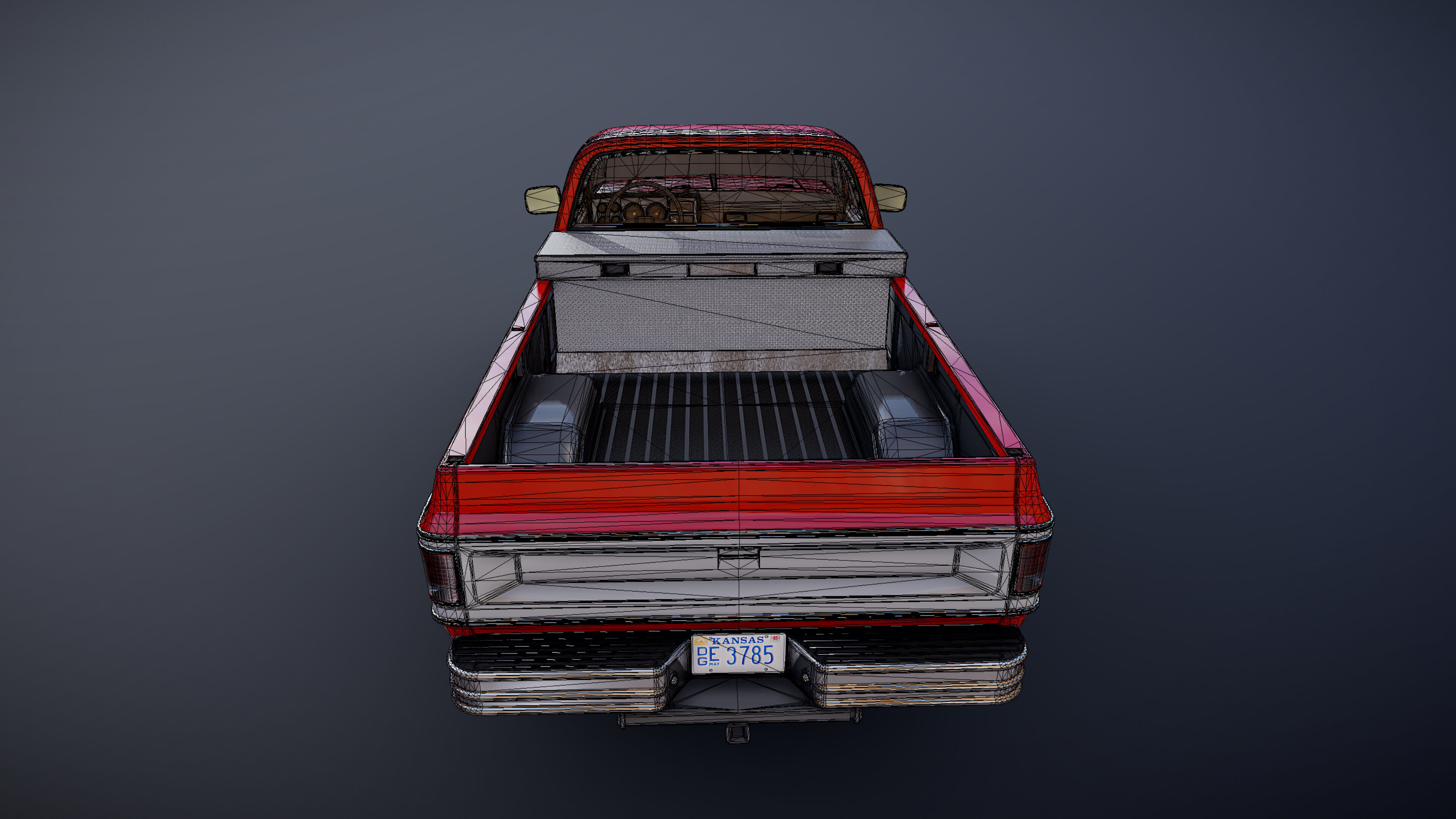 4x4 american pickup truck Low-poly 3D model_30