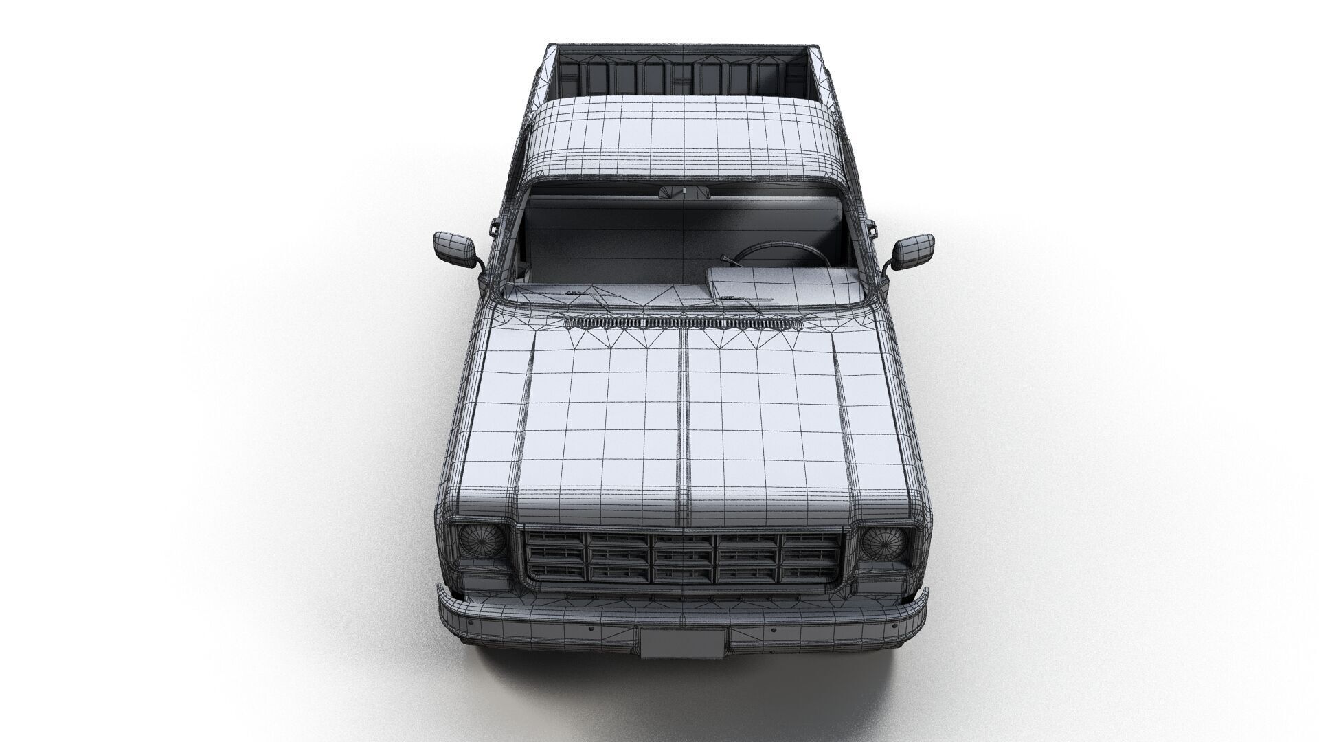 4x4 american pickup truck Low-poly 3D model_15