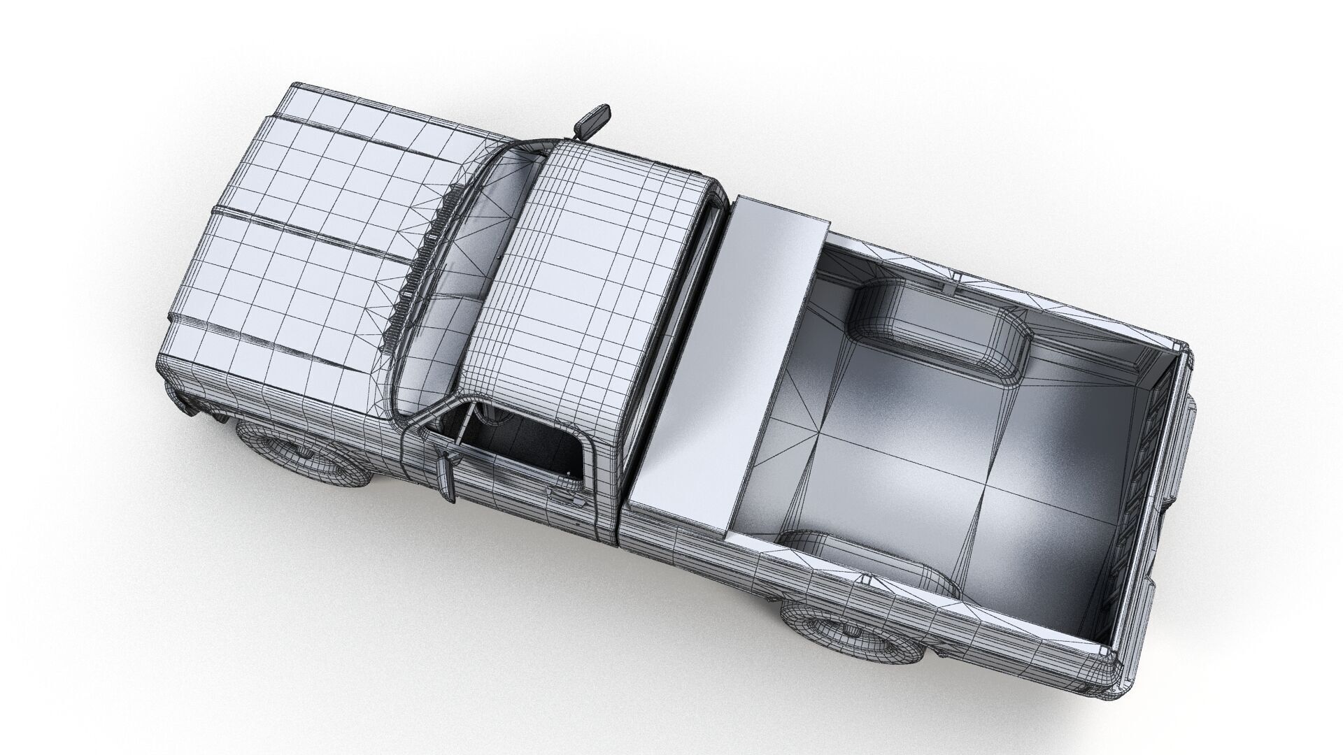 4x4 american pickup truck Low-poly 3D model_14