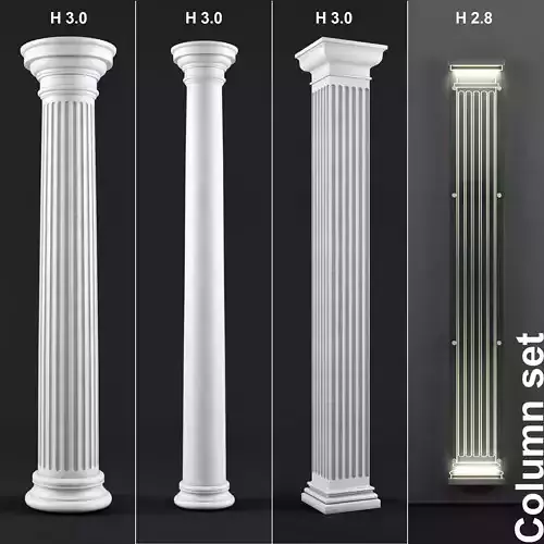 Column set with different heights