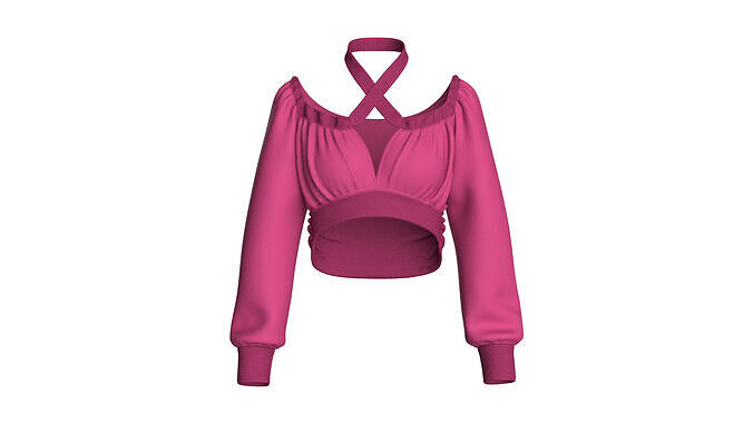 Girls Crop Sweat Tops 3D model