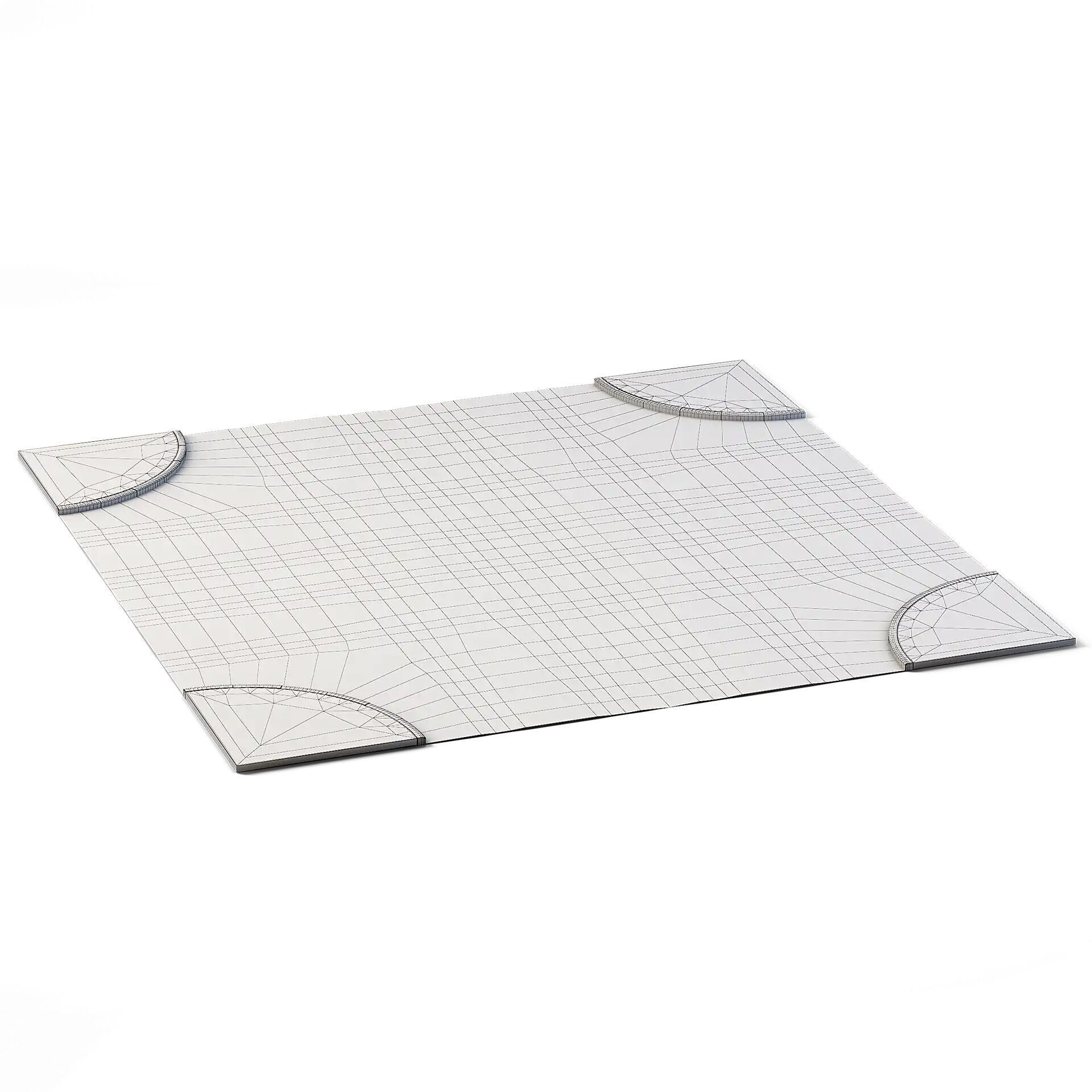 X Crossing 14m x 14m Low-poly 3D model_7