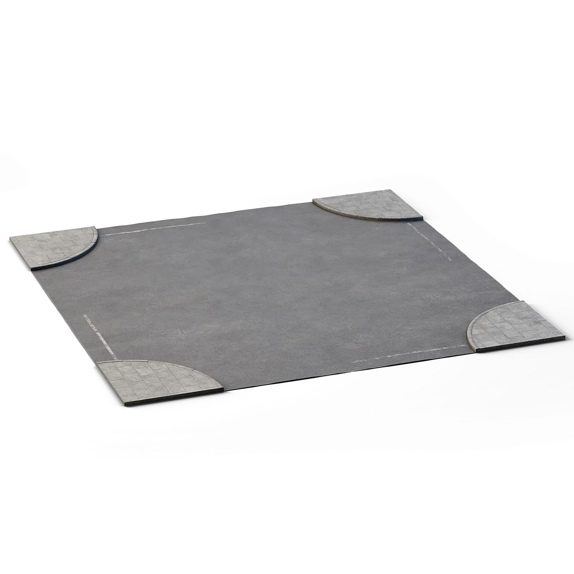 X Crossing 14m x 14m Low-poly 3D model_6