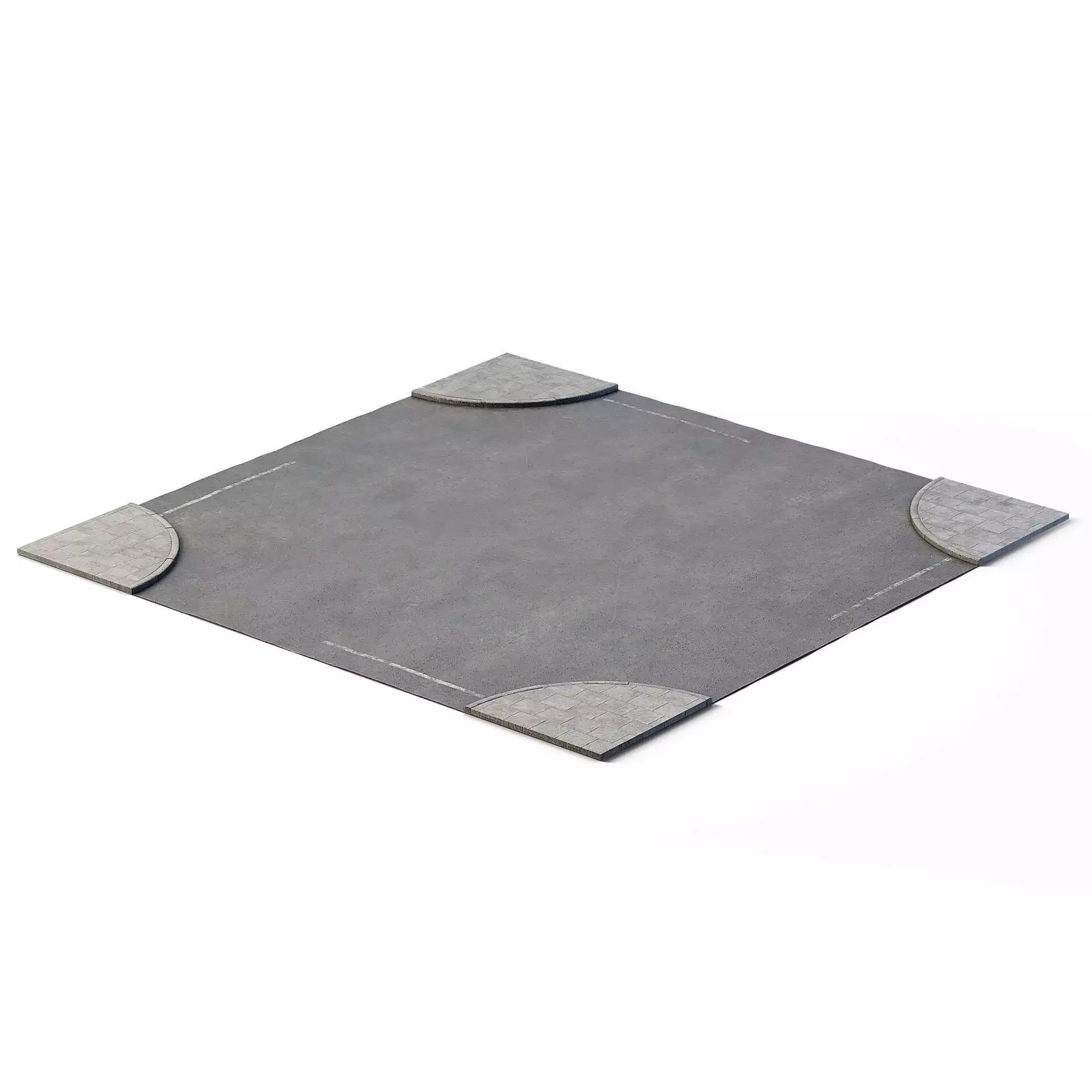 X Crossing 14m x 14m Low-poly 3D model_0