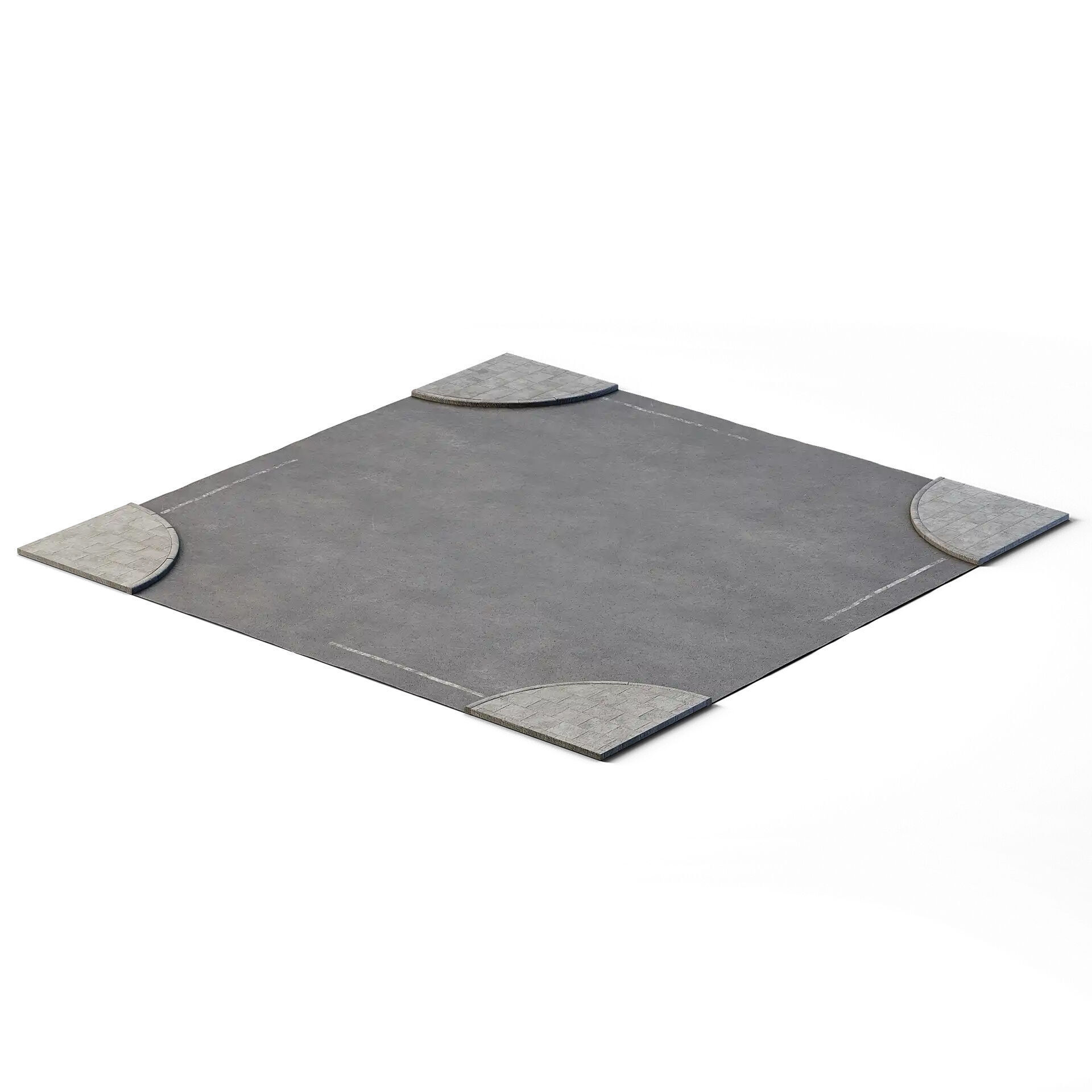 X Crossing 14m x 14m Low-poly 3D model_2