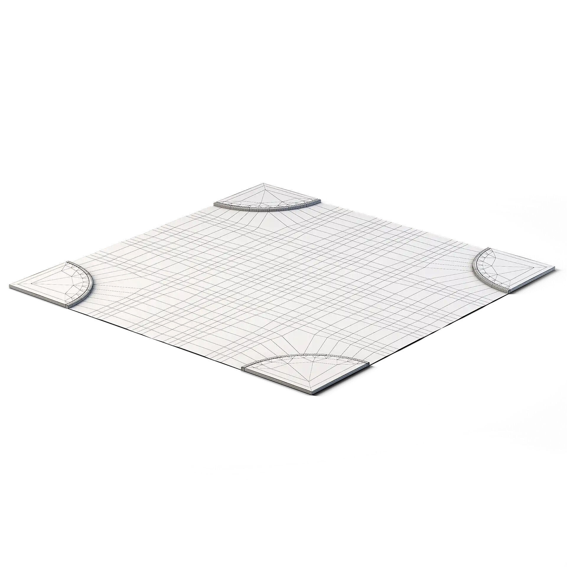 X Crossing 14m x 14m Low-poly 3D model_3