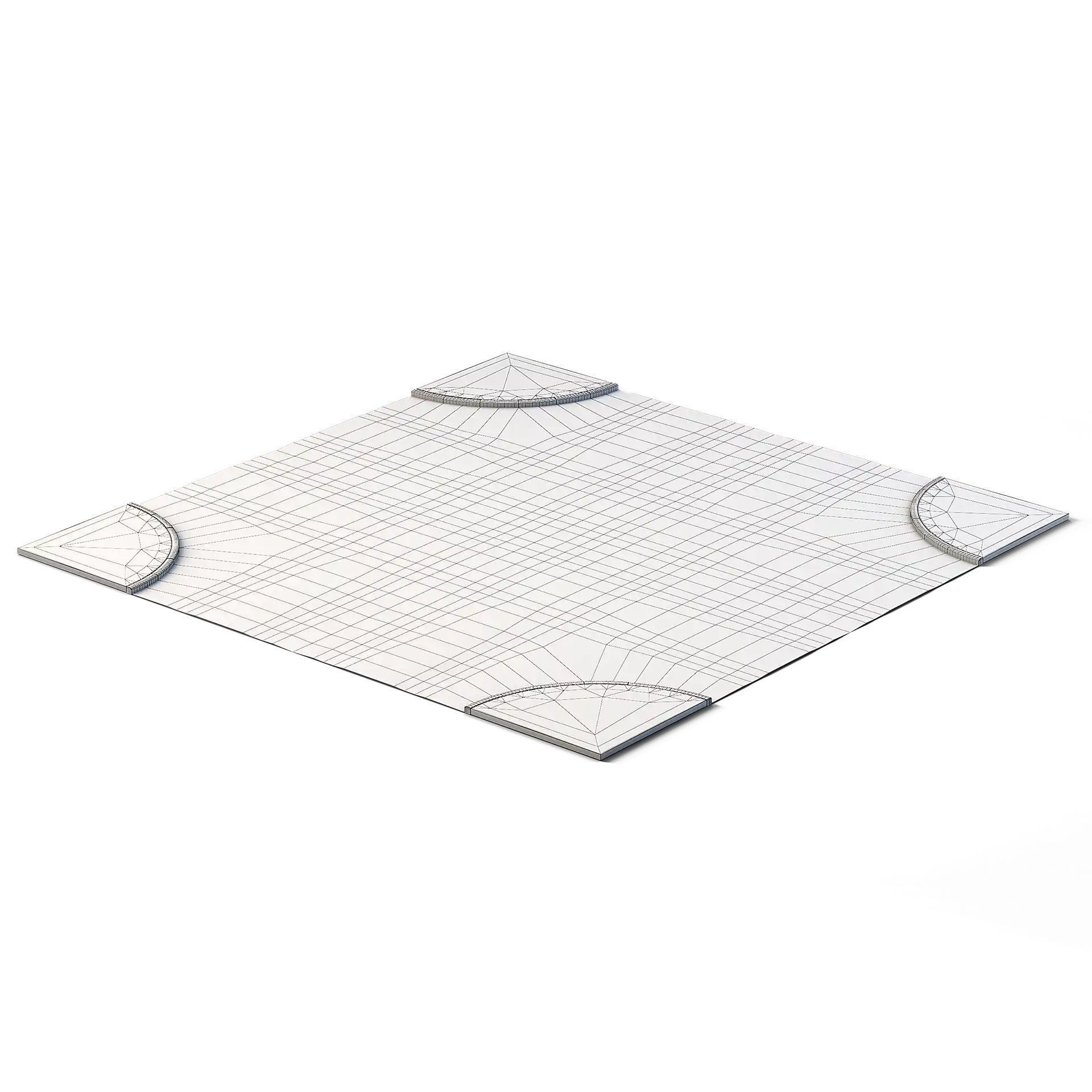 X Crossing 14m x 14m Low-poly 3D model_1