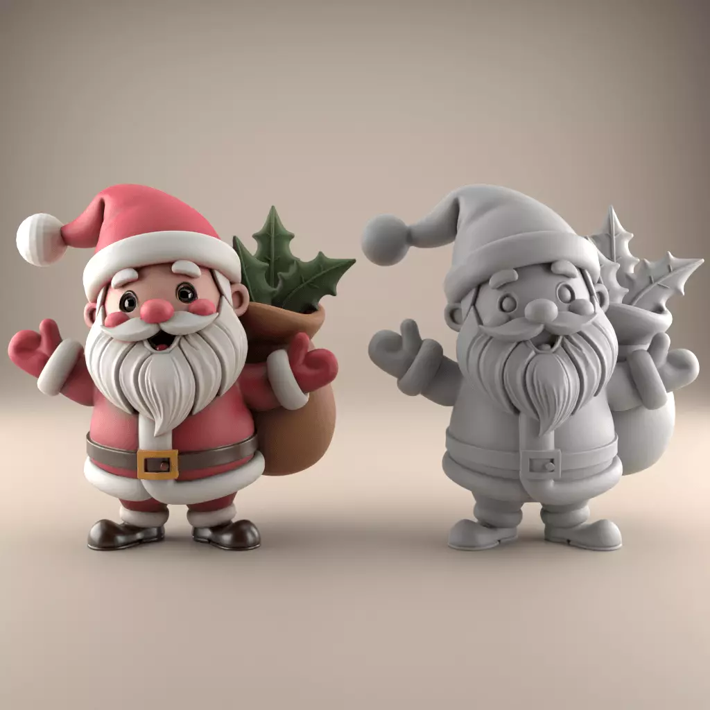 3D Cute Santa Figure for Desk Decor and Gifts 3D print model_0