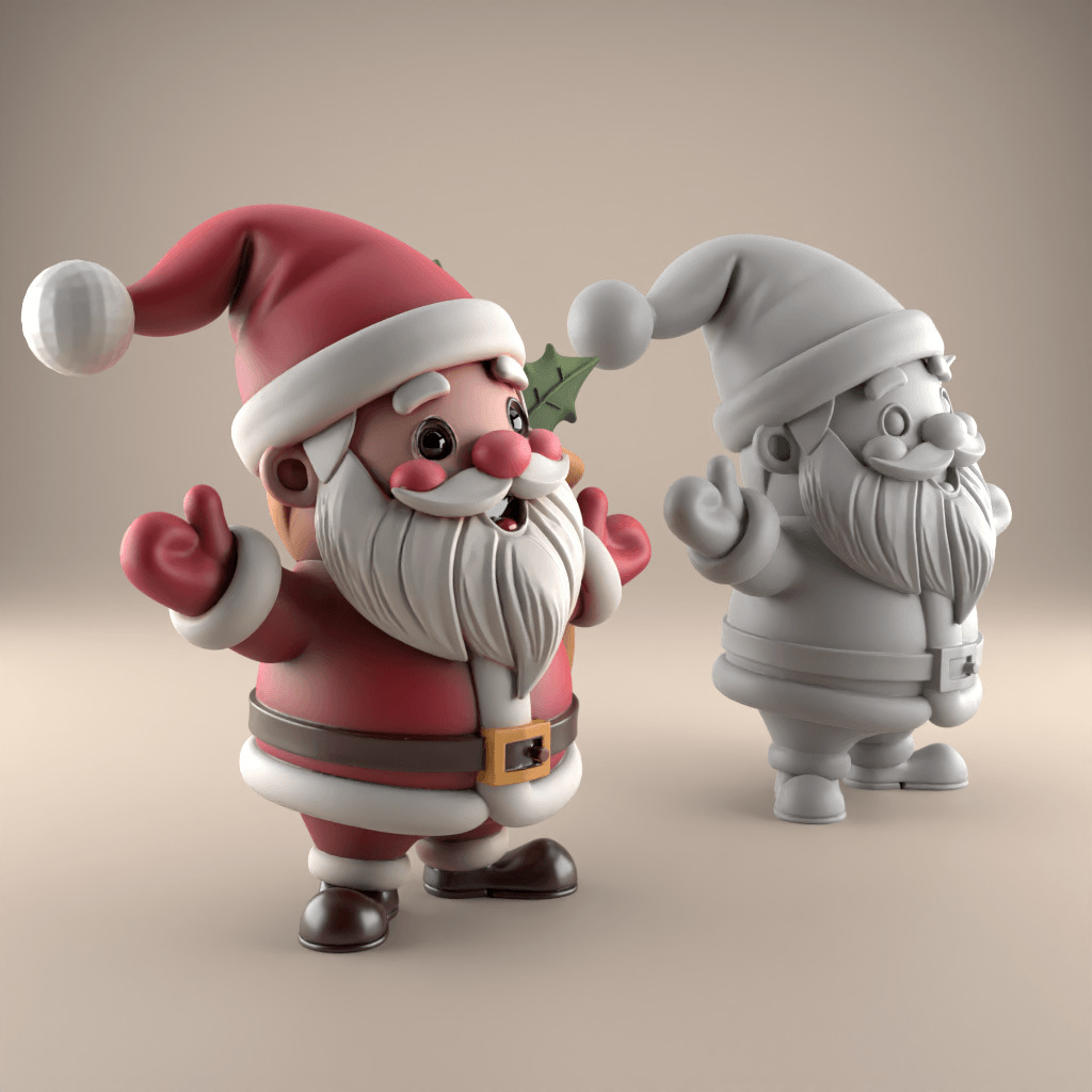 3D Cute Santa Figure for Desk Decor and Gifts 3D print model_3