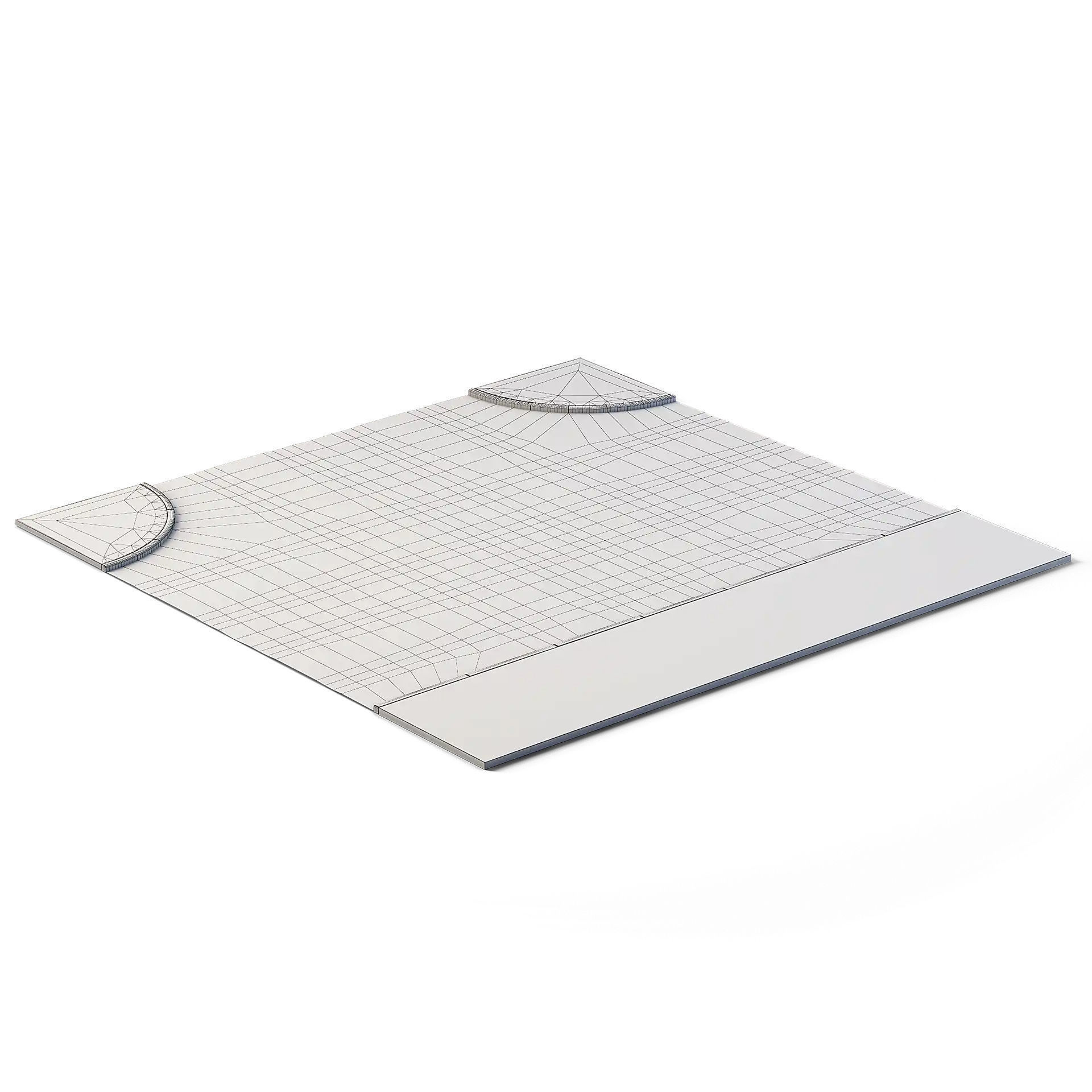 T Crossing 14m x 14m Low-poly 3D model_1