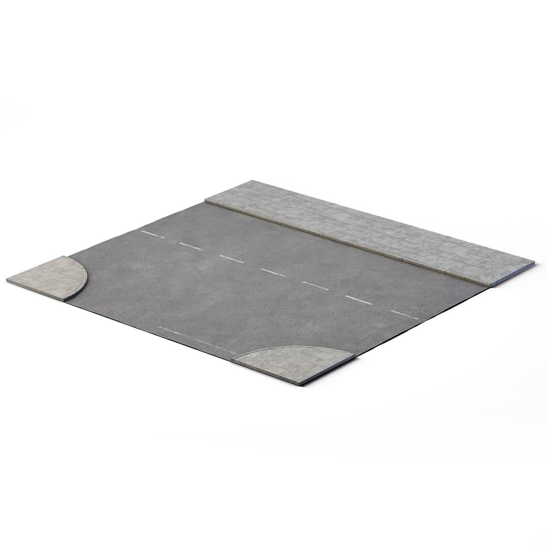 T Crossing 14m x 14m Low-poly 3D model_2