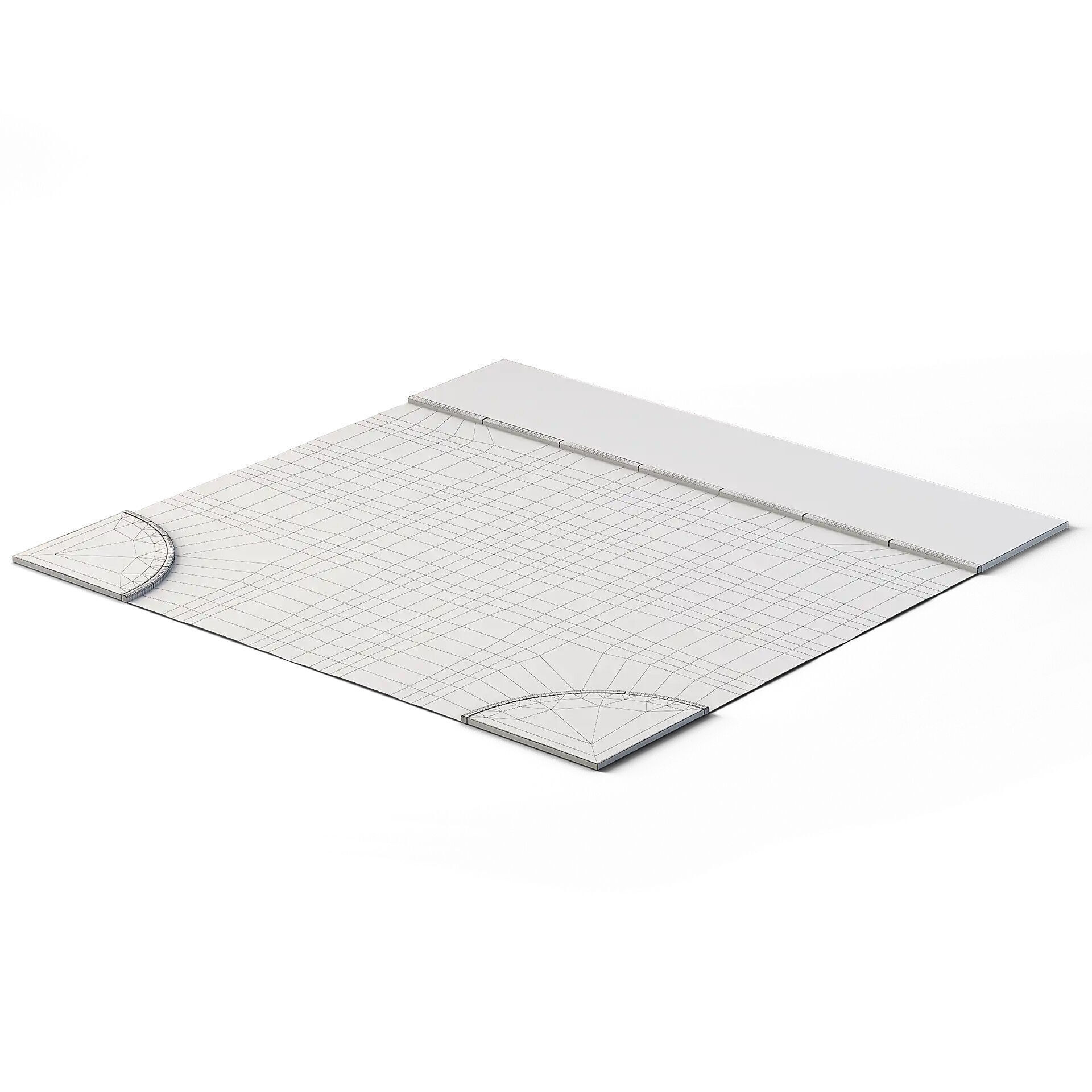 T Crossing 14m x 14m Low-poly 3D model_3